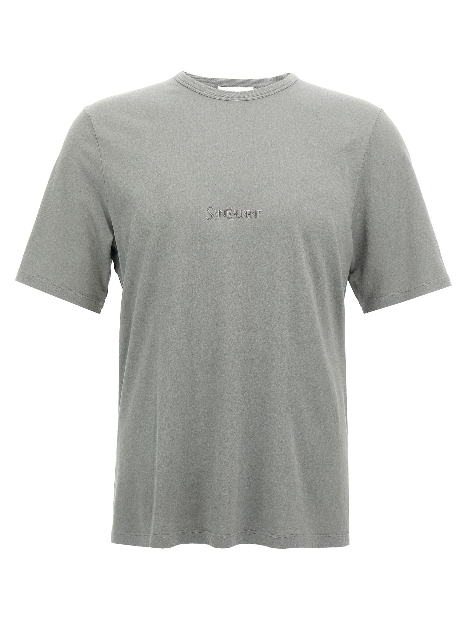 Saint Laurent Men Logo Embroidery T-Shirt SAINT LAURENT