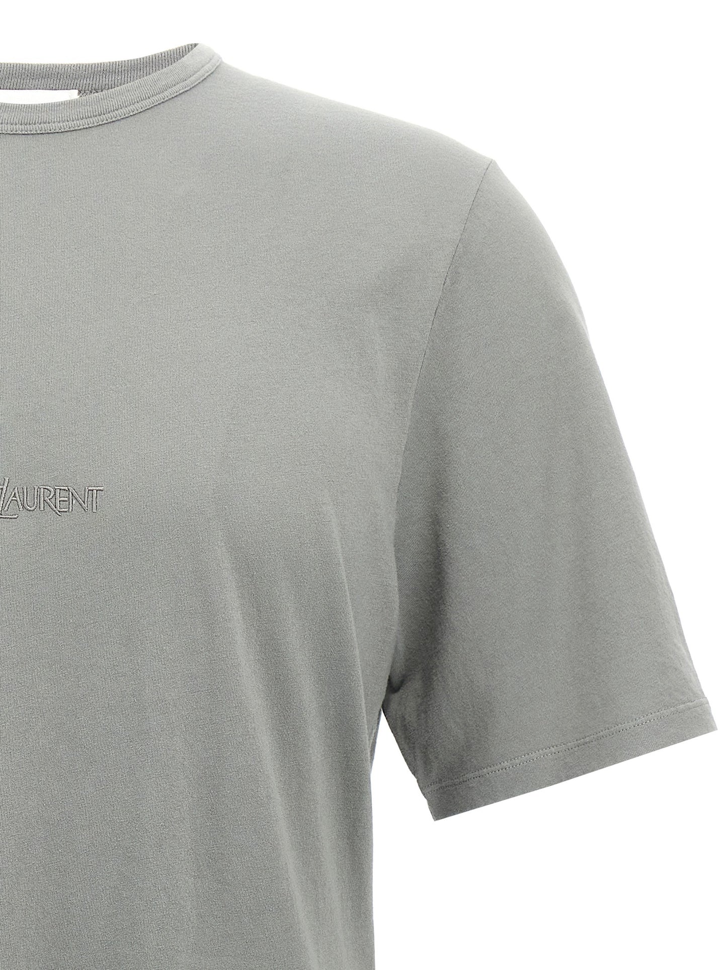 Saint Laurent Men Logo Embroidery T-Shirt SAINT LAURENT