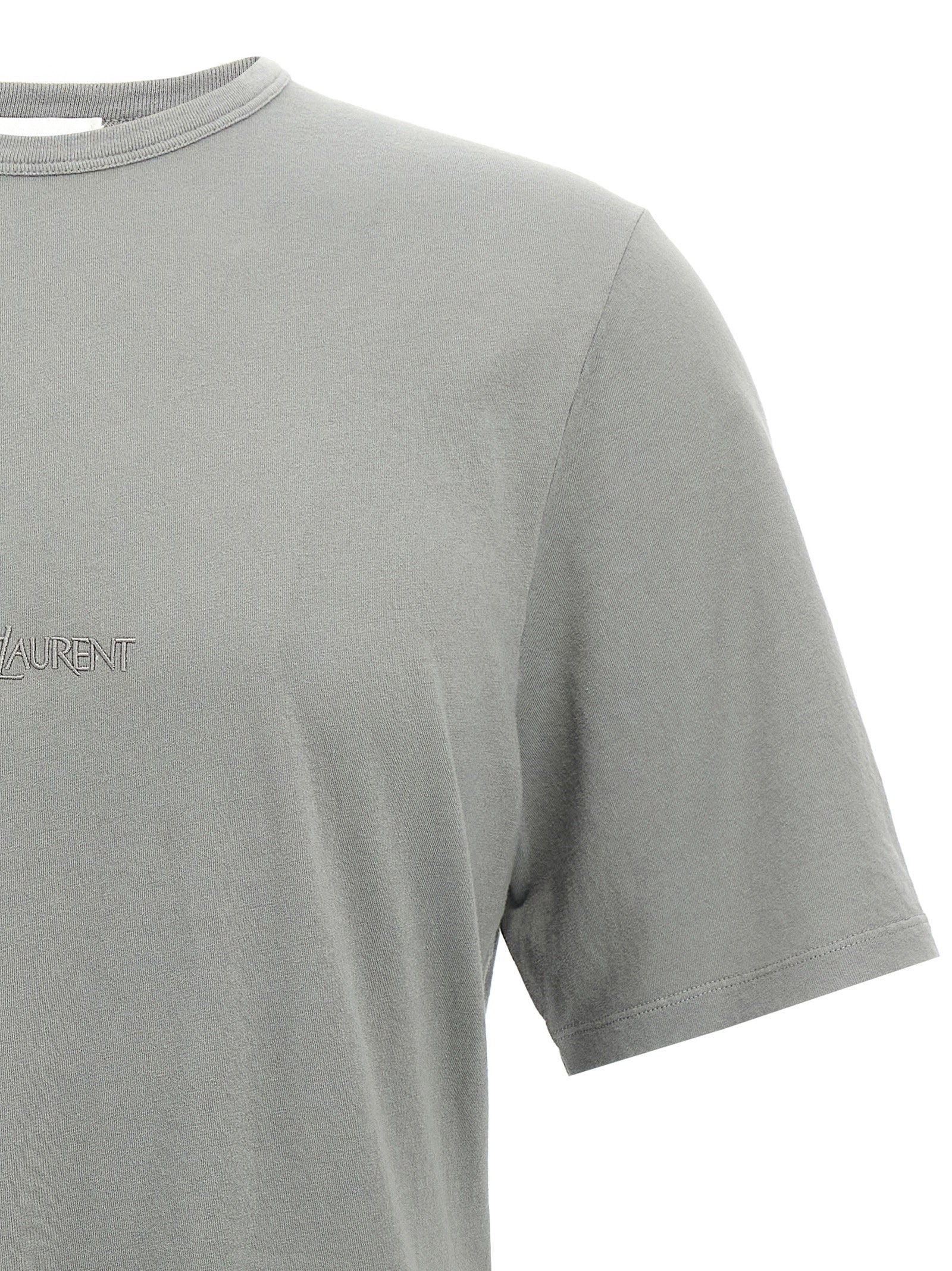 Saint Laurent Men Logo Embroidery T-Shirt SAINT LAURENT