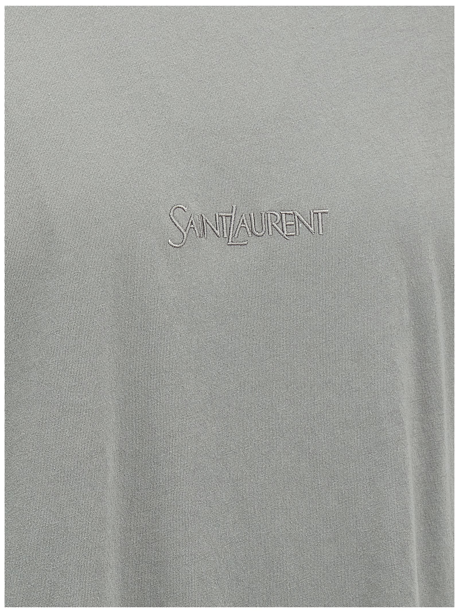 Saint Laurent Men Logo Embroidery T-Shirt SAINT LAURENT