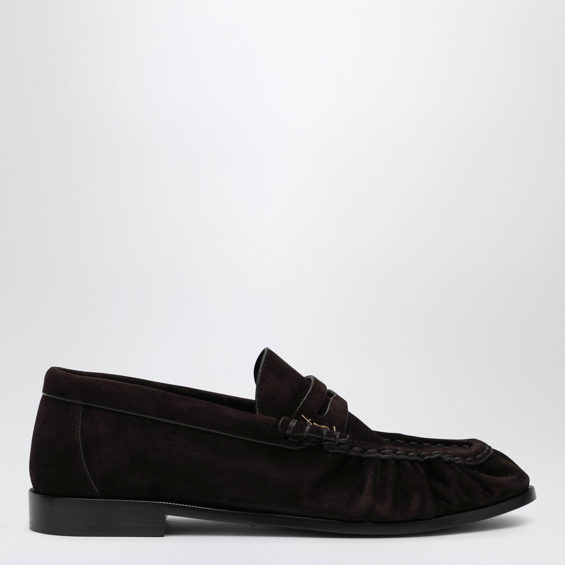 Saint Laurent Brown Le Loafer Moccasins In Suede Women SAINT LAURENT