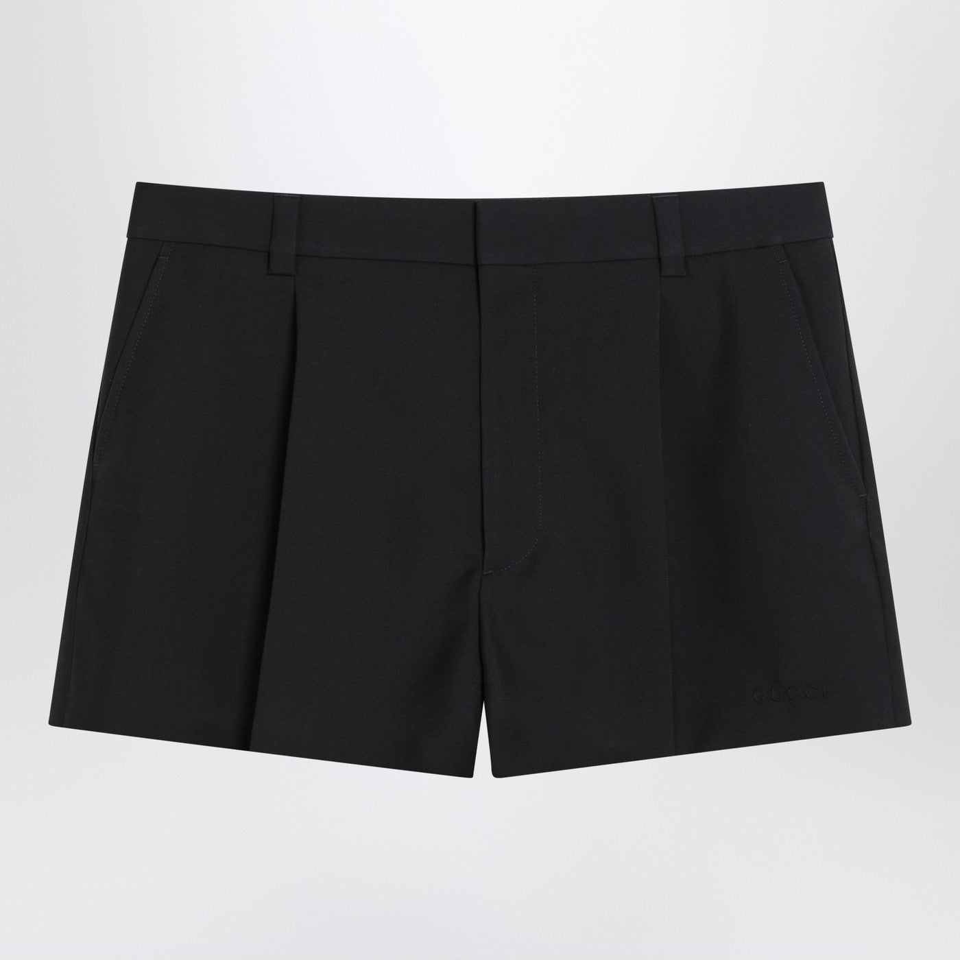 Gucci Shorts Dark Grey In Wool Twill Men GUCCI