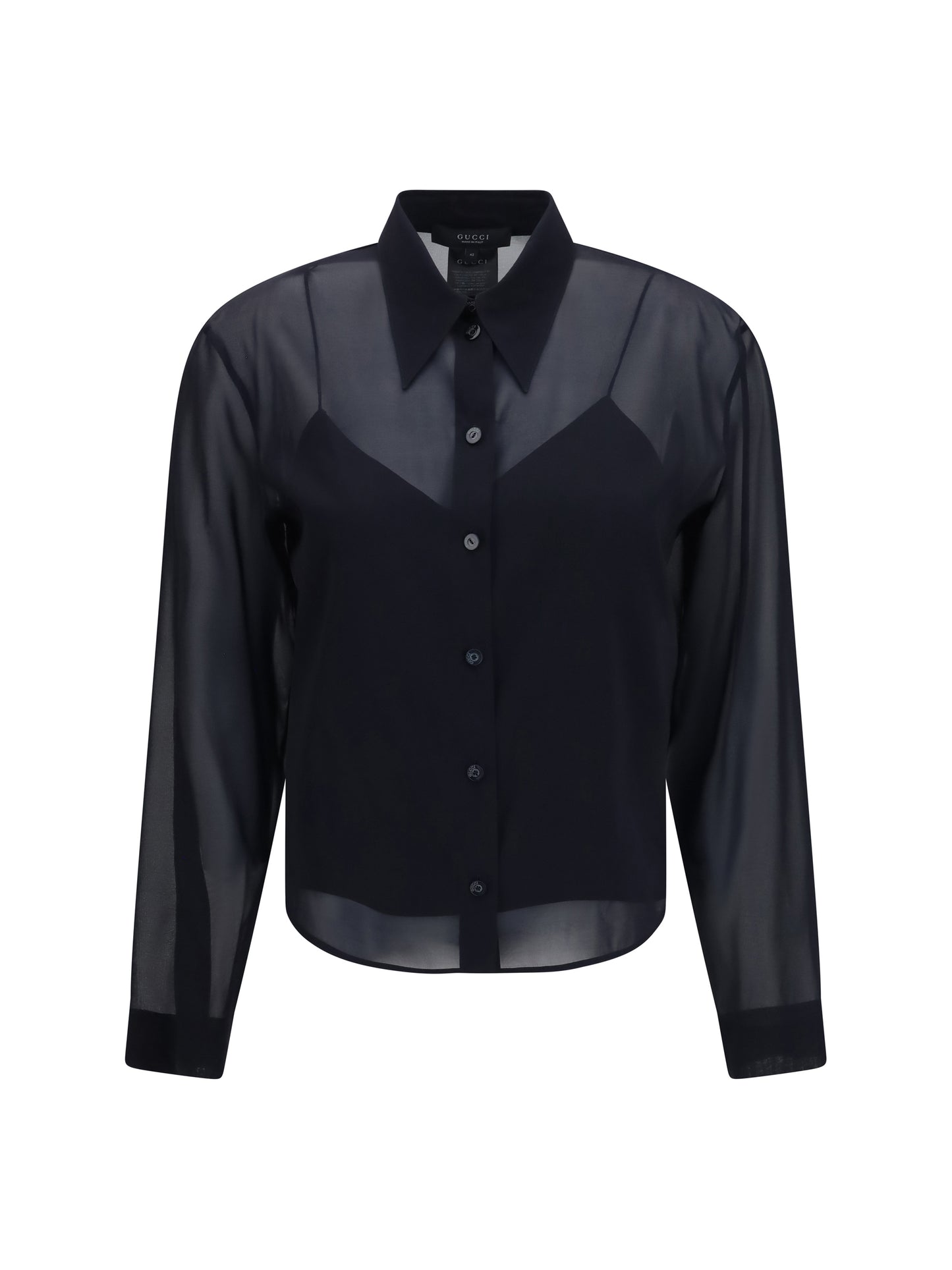 Gucci Women Stretch Silk Chiffon Shirt GUCCI