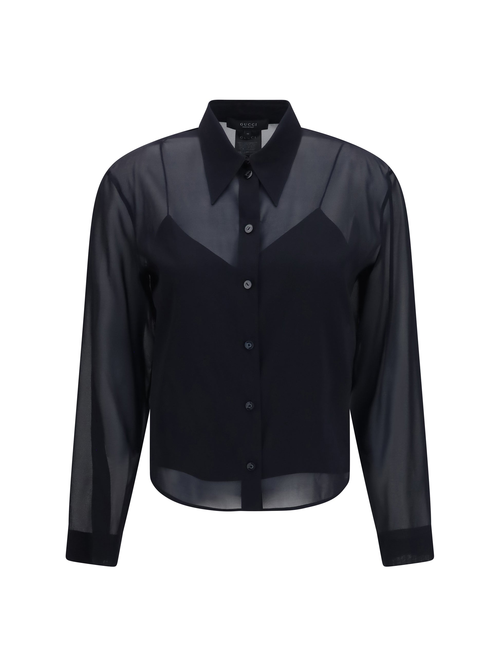Gucci Women Stretch Silk Chiffon Shirt GUCCI