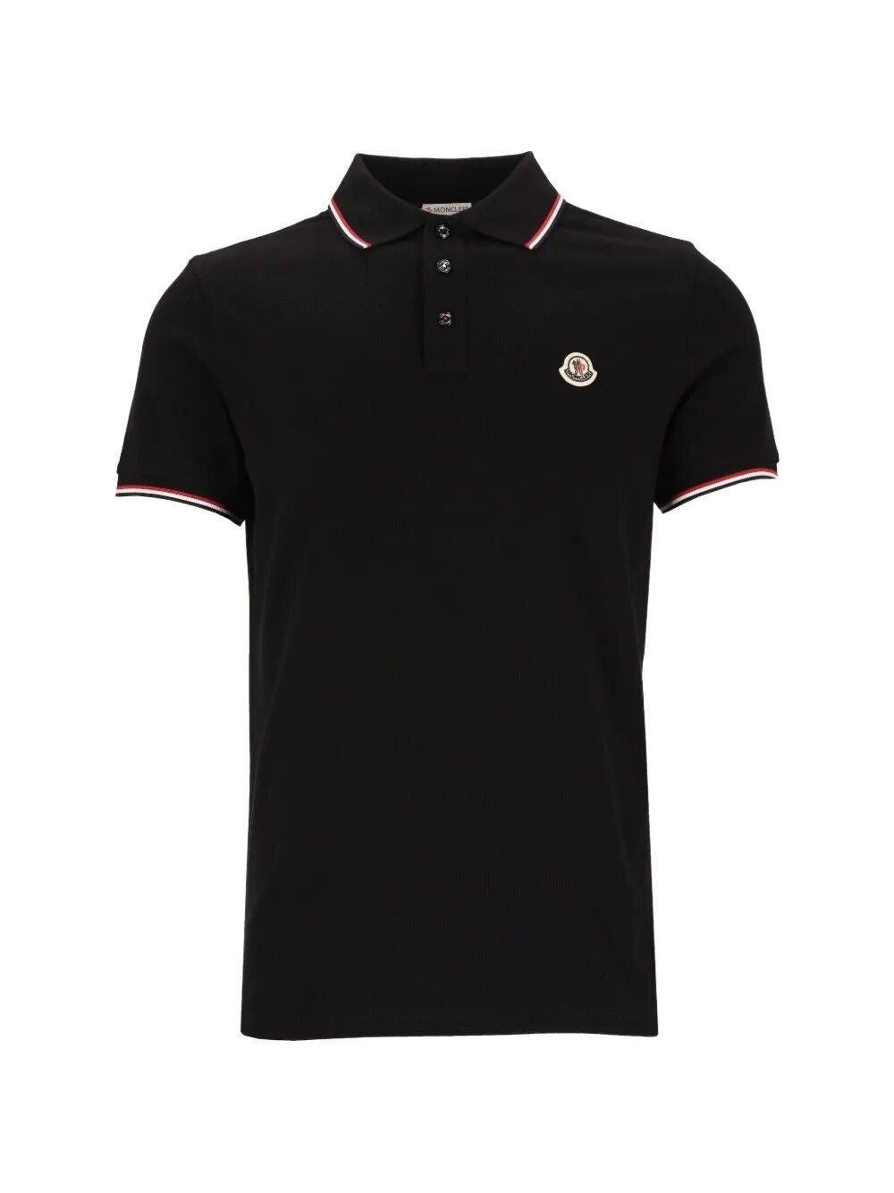 Moncler Men Cotton Pique Polo Shirt With Tricolour Trim MONCLER