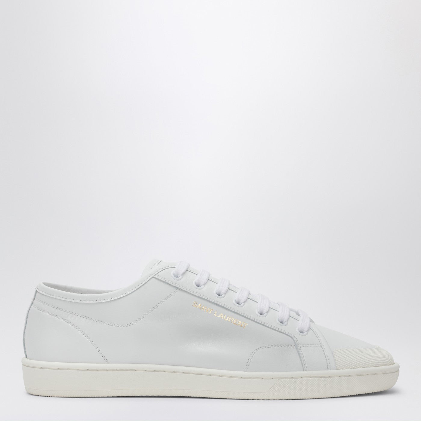 Saint Laurent White Leather Sneakers Gym Men SAINT LAURENT