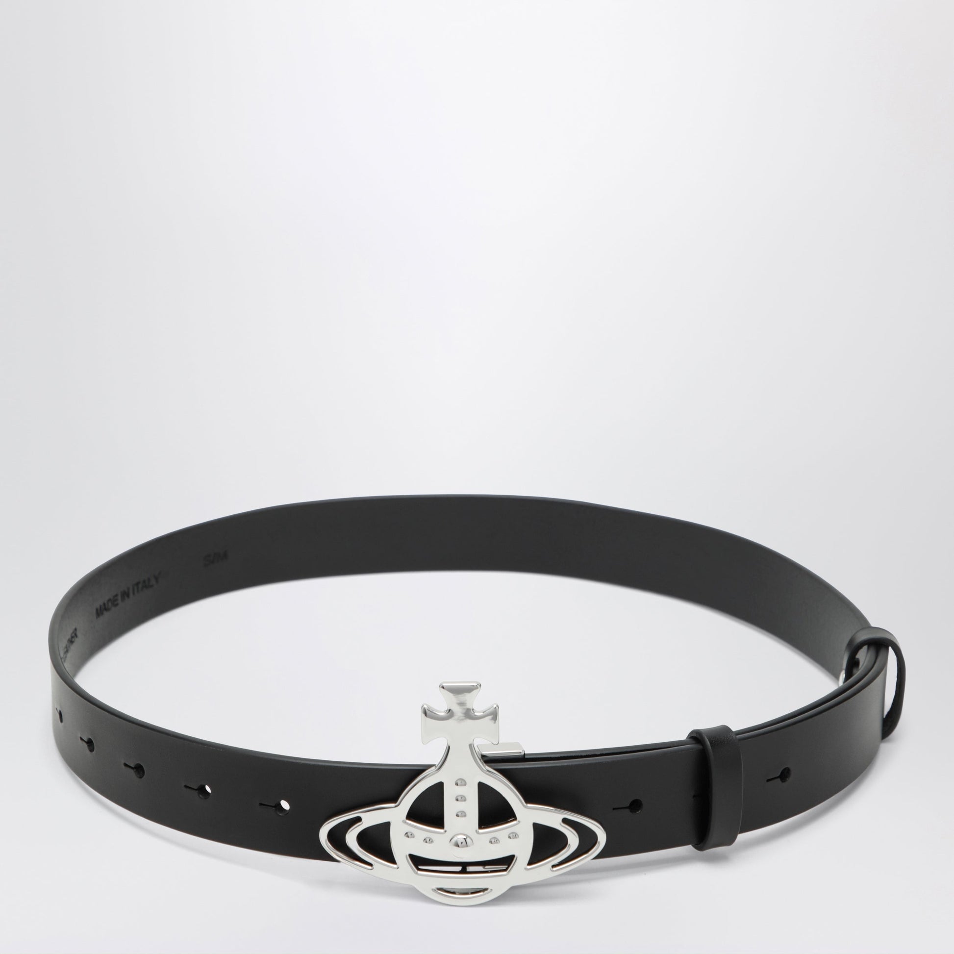 Vivienne Westwood Leather Belt With Orb Buckle In Black Women VIVIENNE WESTWOOD