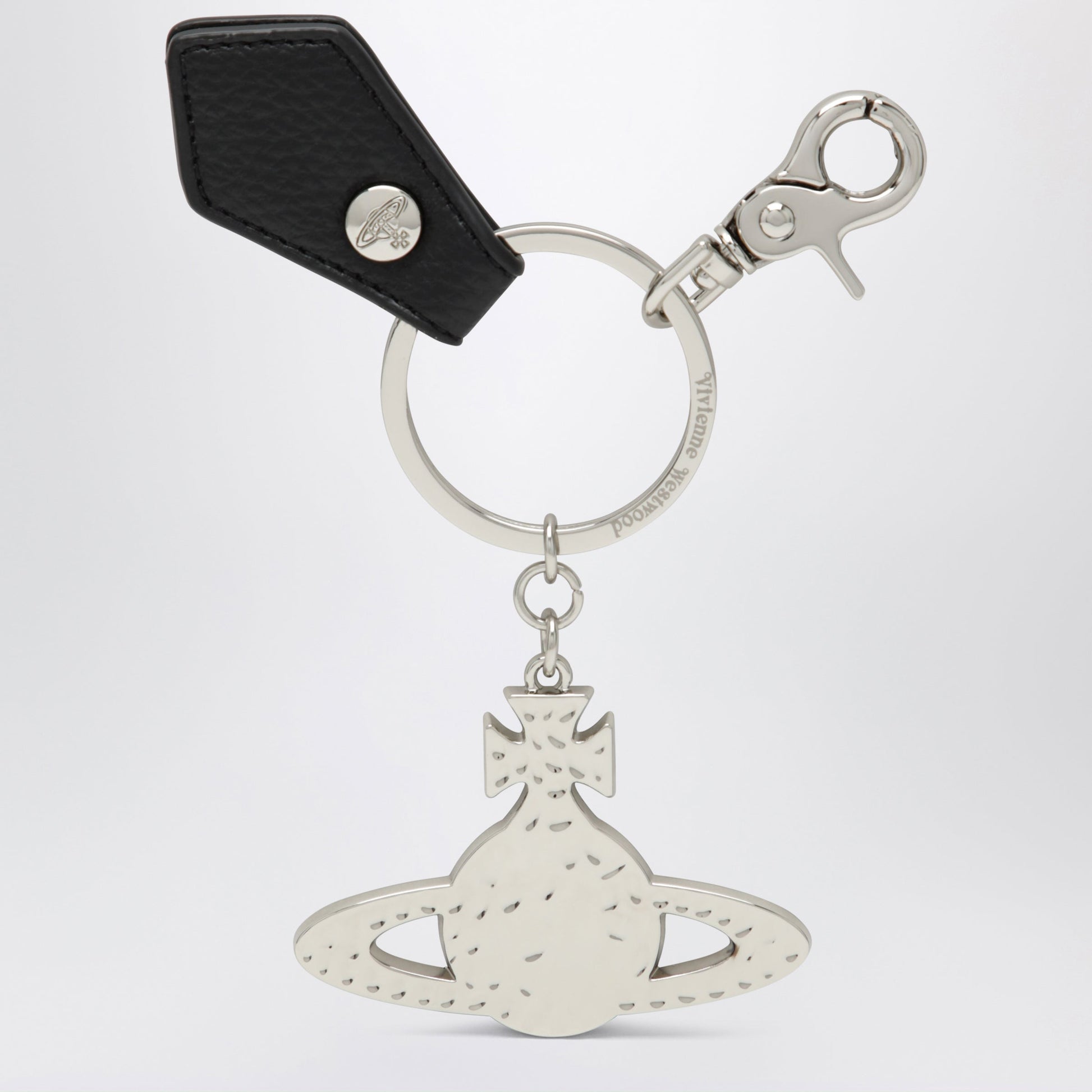 Vivienne Westwood Hammered Orb Keyring In Hammered Iron, Silver Women VIVIENNE WESTWOOD