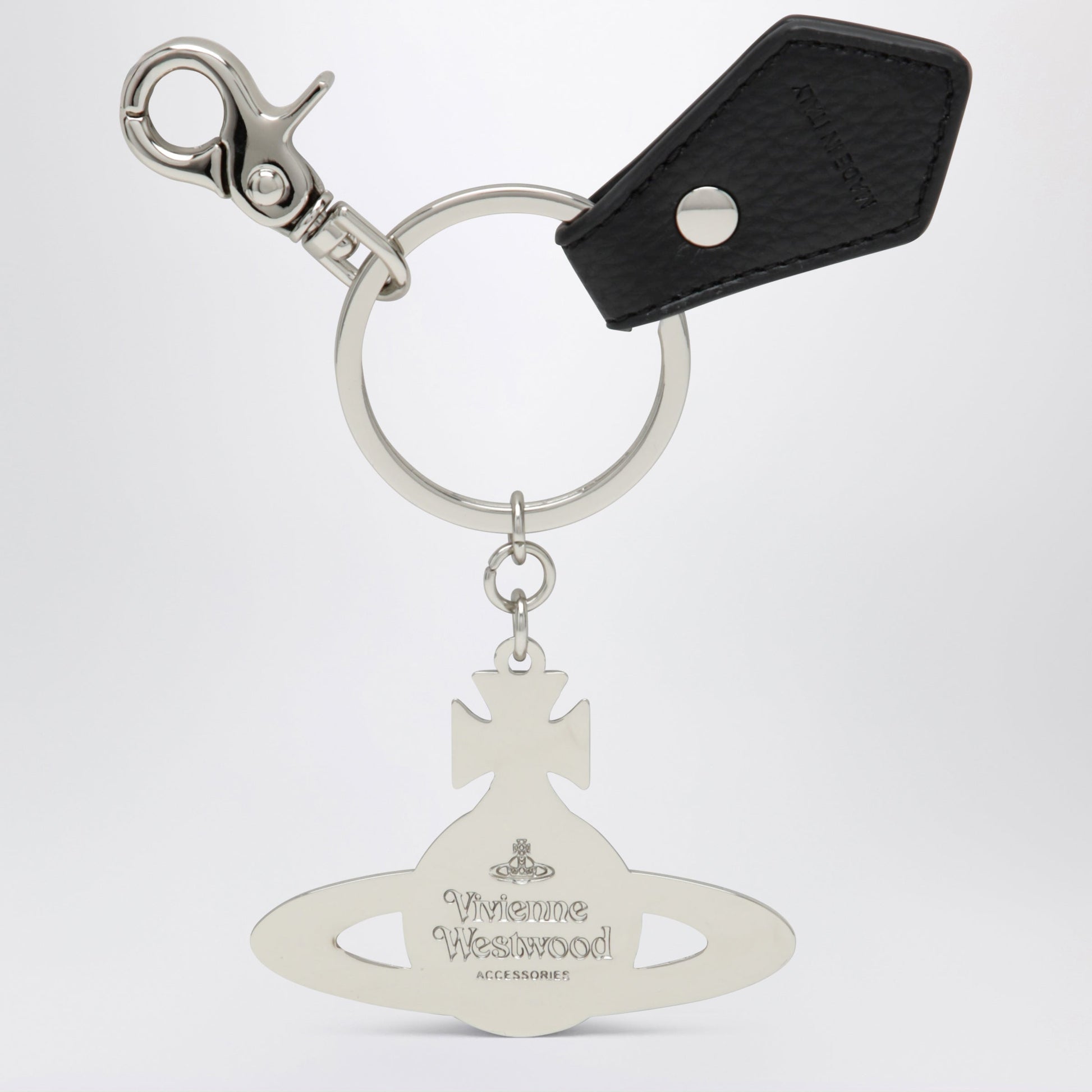 Vivienne Westwood Hammered Orb Keyring In Hammered Iron, Silver Women VIVIENNE WESTWOOD