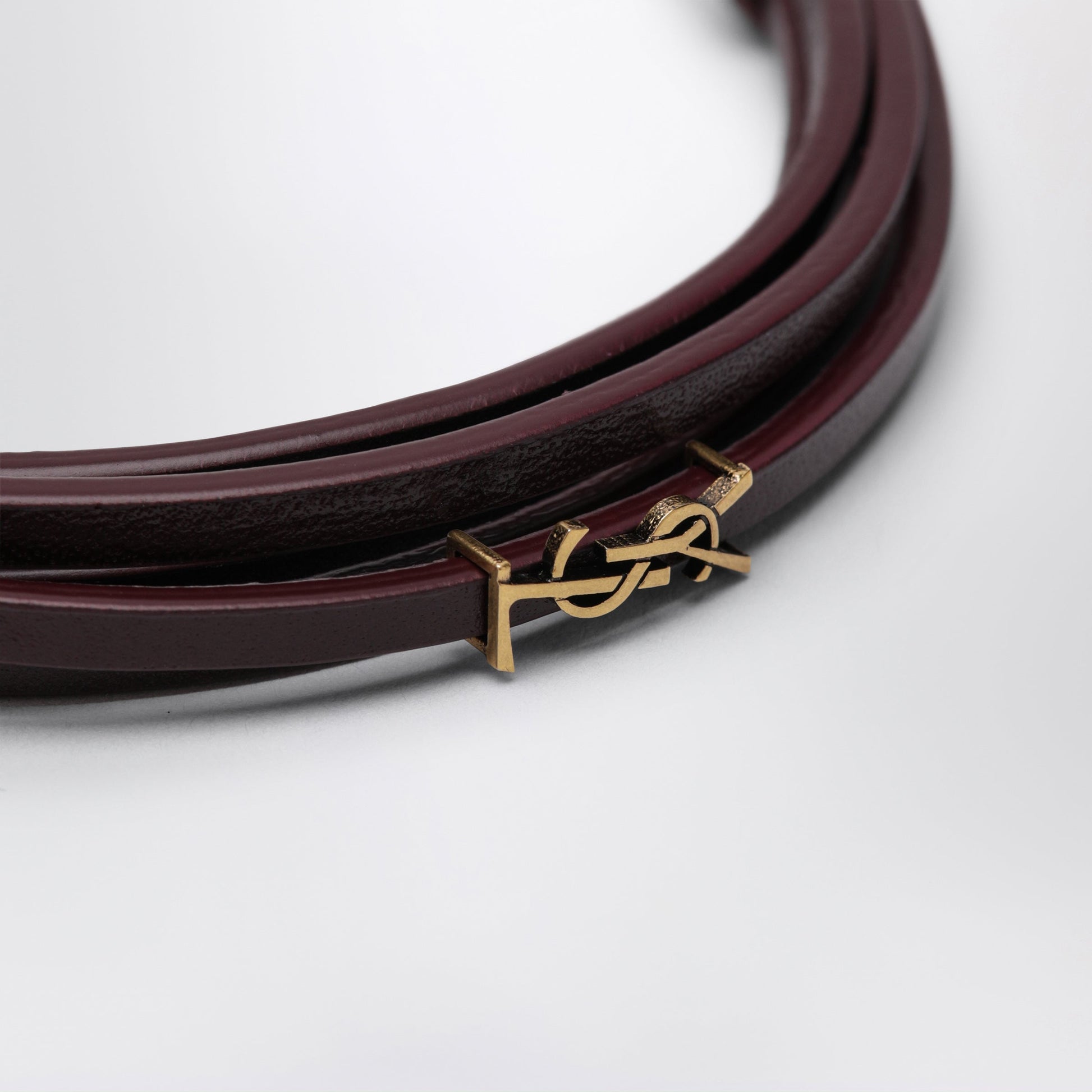 Saint Laurent Cassandre Multi-Wrap Leather Bracelet Women SAINT LAURENT