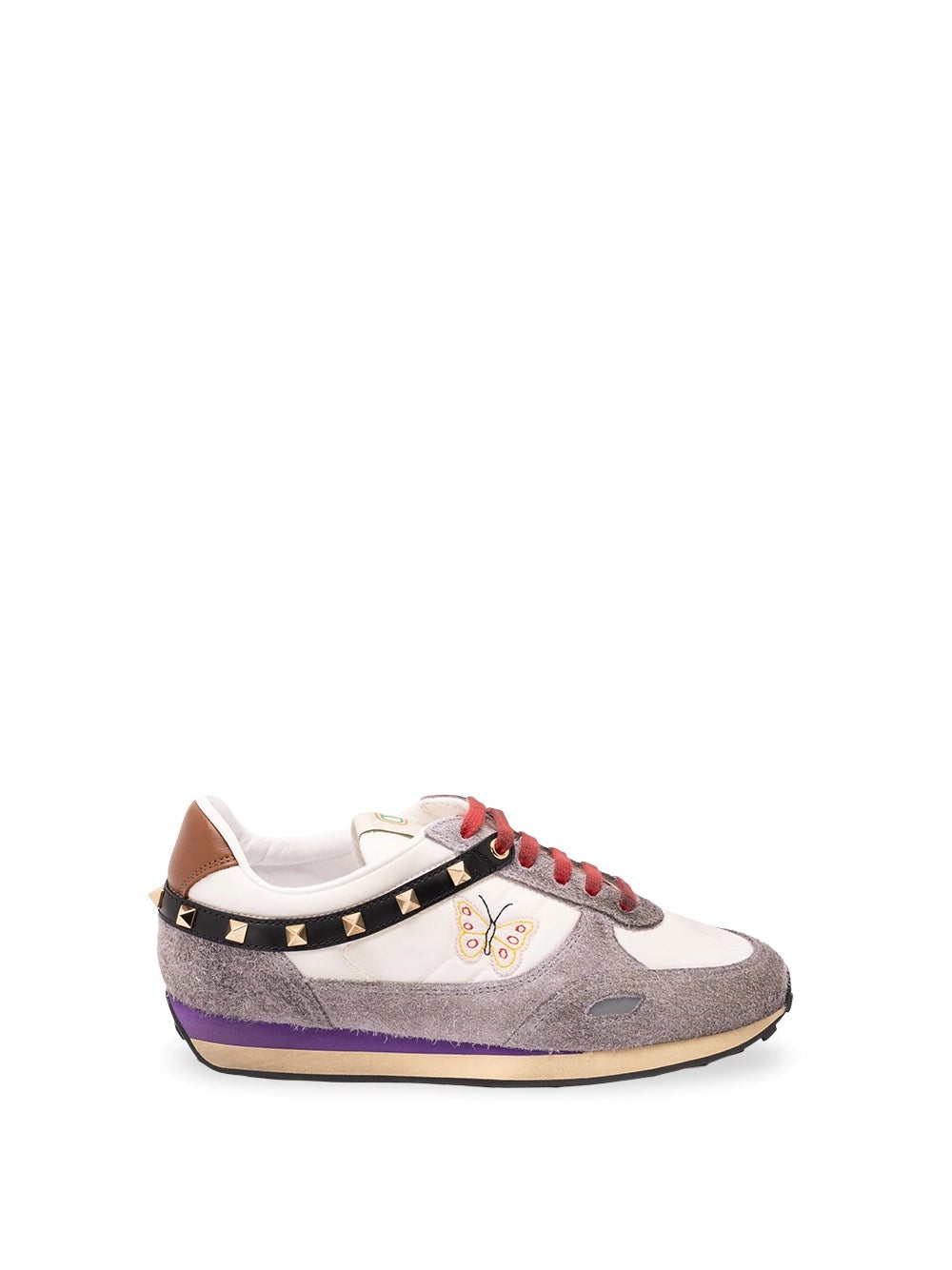 Valentino Garavani Women Stud Up Trainer With Butterfly Embroidery VALENTINO GARAVANI