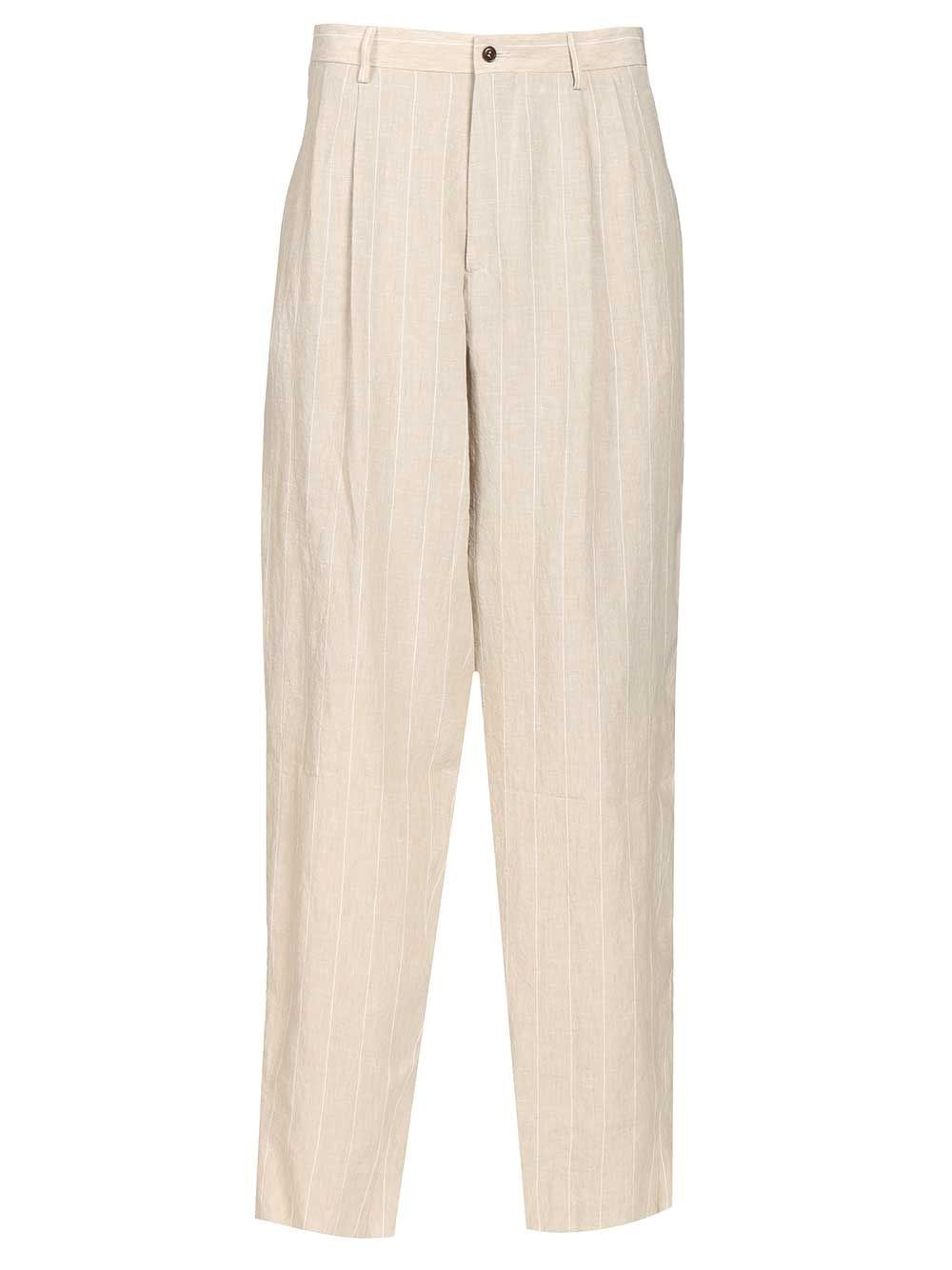 Giorgio Armani Men Double Pleated Linen Trousers GIORGIO ARMANI