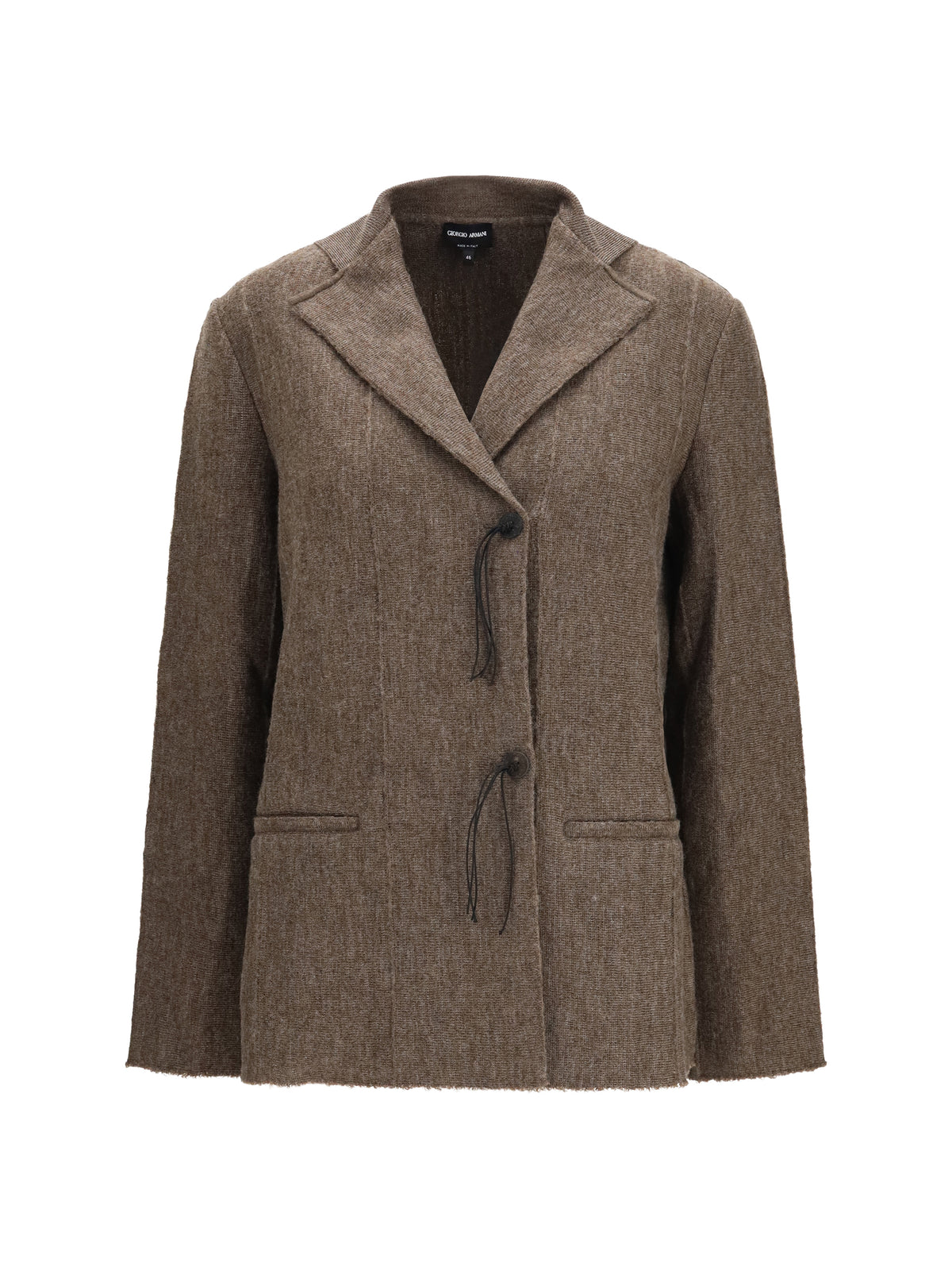 Giorgio Armani Women Wool Jersey Jacket With Leather Tassels GIORGIO ARMANI