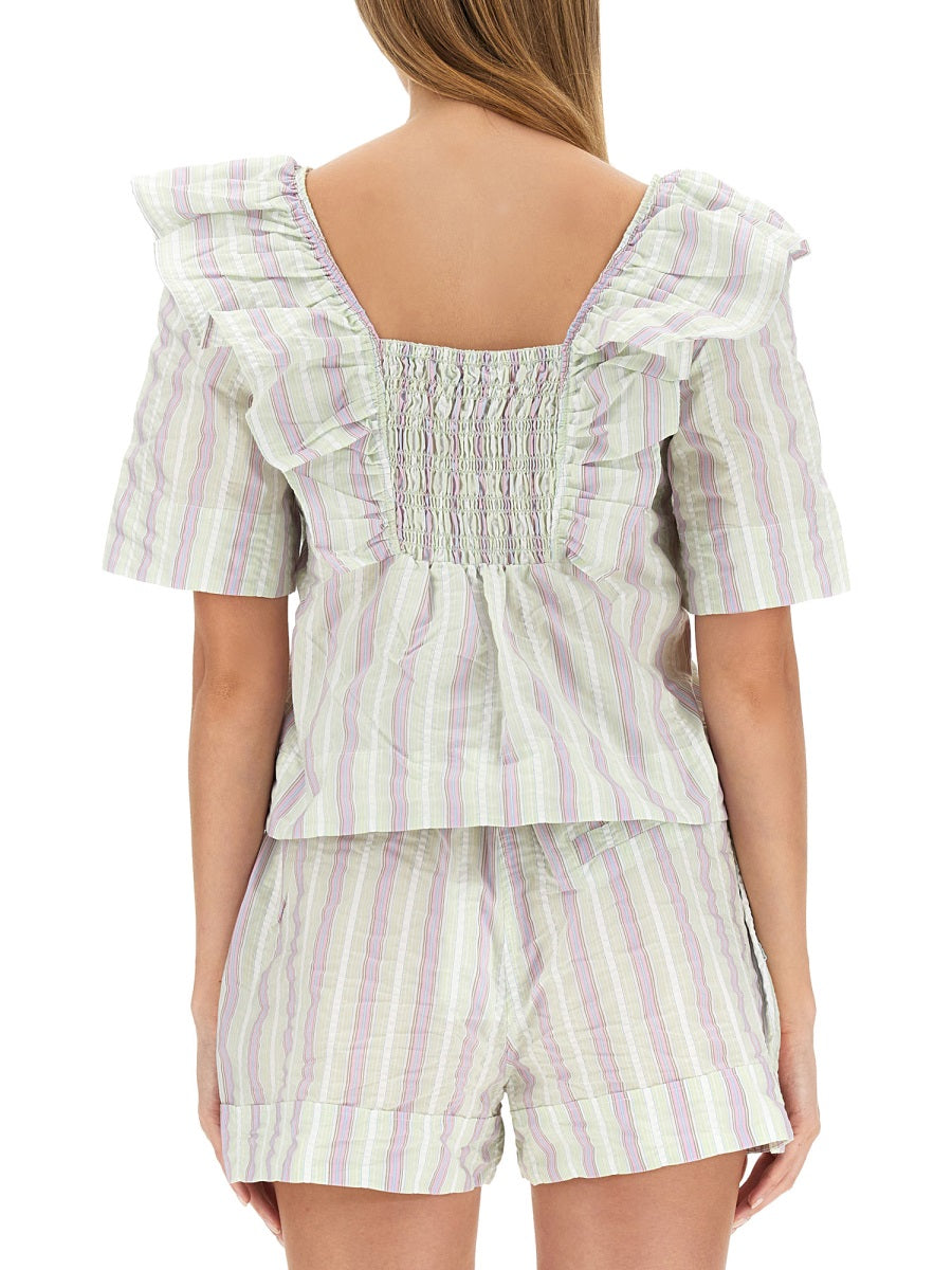 Ganni Women Ruffle Blouse GANNI