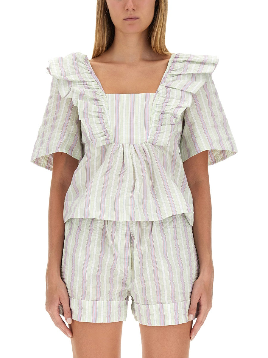 Ganni Women Ruffle Blouse GANNI