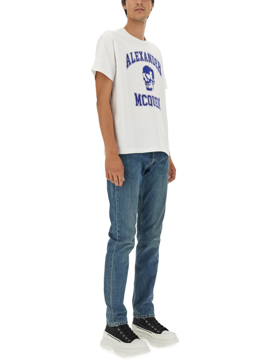 Alexander Mcqueen Men Skull Logo T-Shirt ALEXANDER MCQUEEN