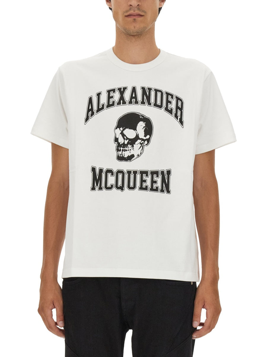 Alexander Mcqueen Men Skull Logo T-Shirt ALEXANDER MCQUEEN