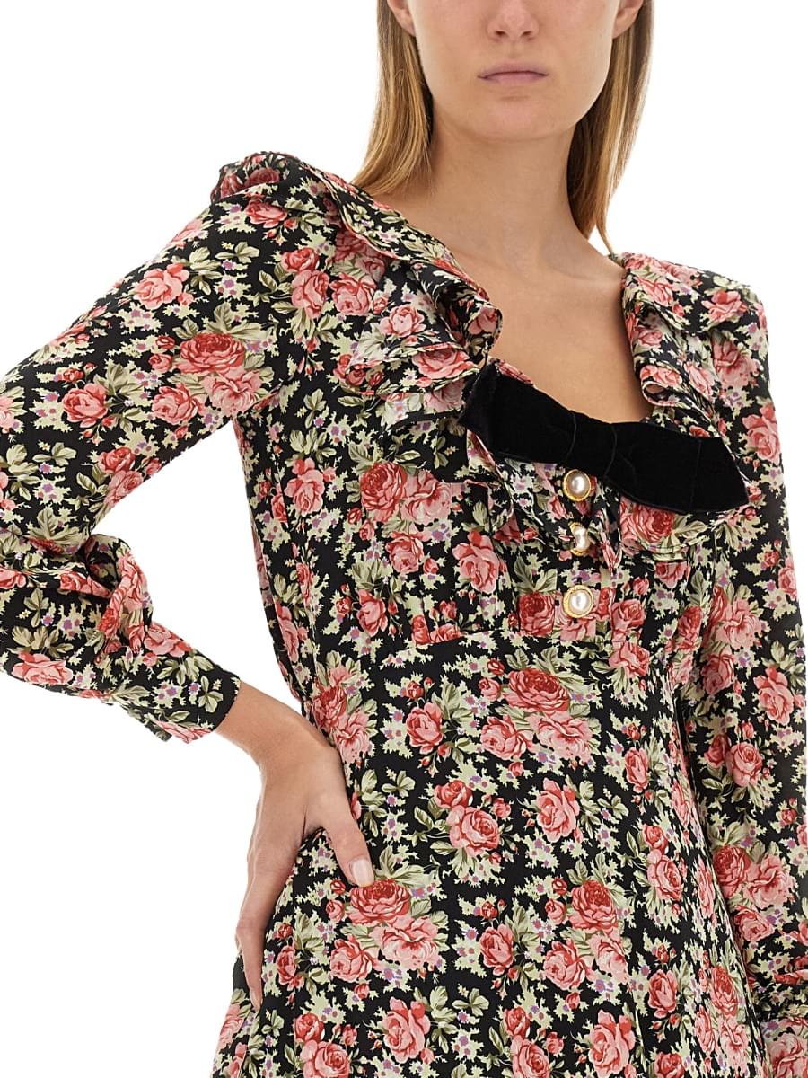 Alessandra Rich Women Alessandra Rich Women Flower Print Mini Dress ALESSANDRA RICH