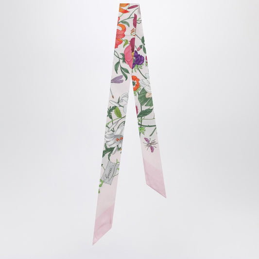 Gucci Pink Printed Slim Silk Scarf Women
