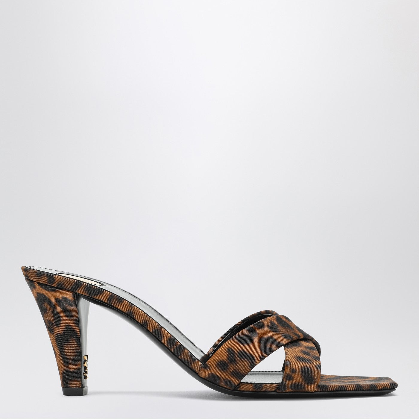 Saint Laurent Mule Jill In Gros-Grain Leopard Print Women SAINT LAURENT