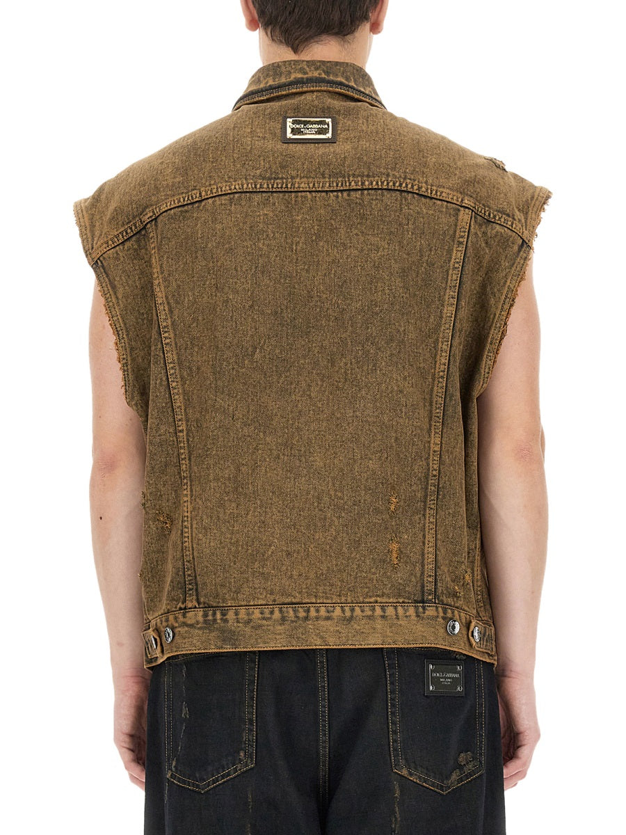 Dolce & Gabbana Men Denim Vest DOLCE & GABBANA