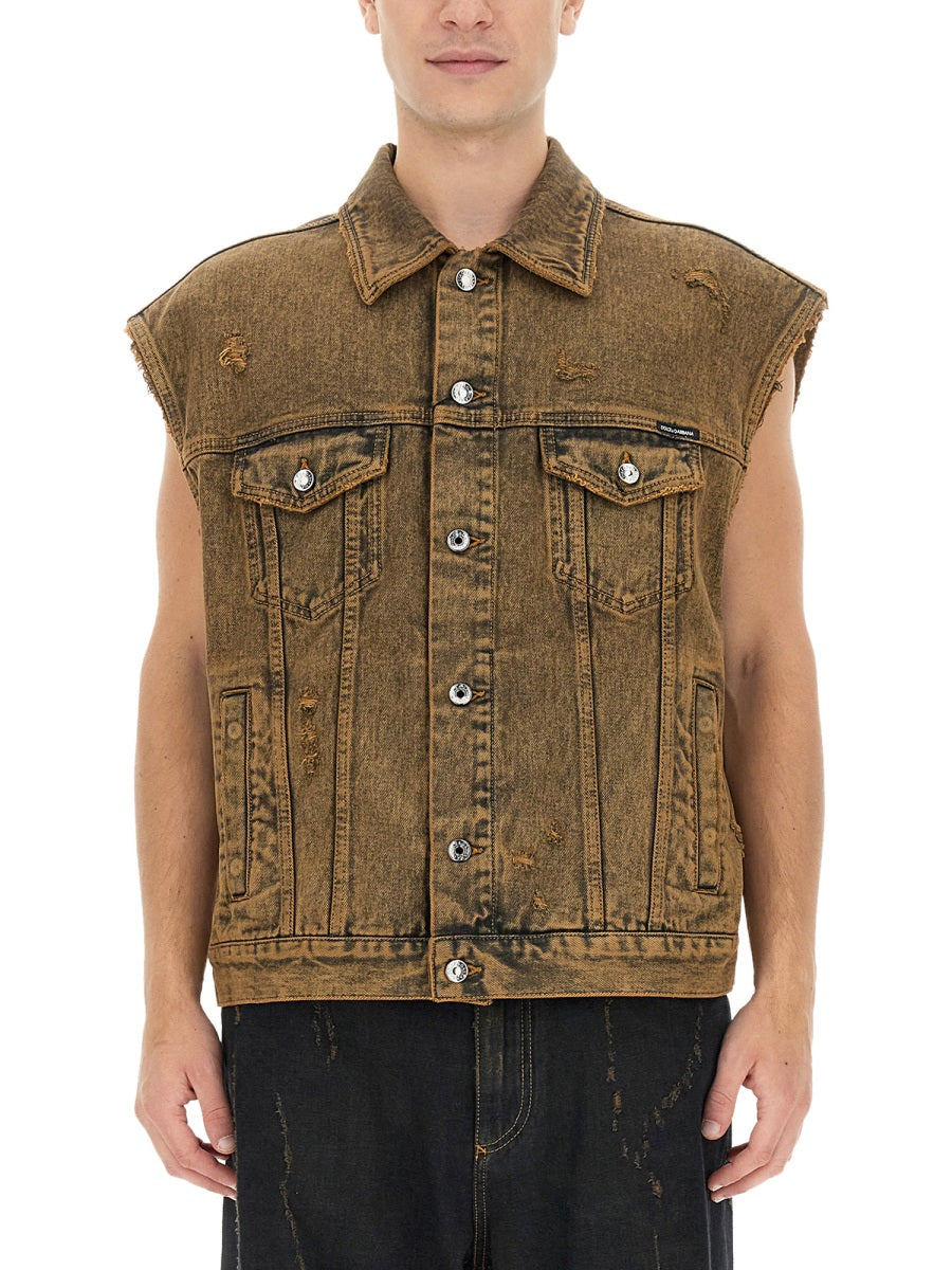 Dolce & Gabbana Men Denim Vest DOLCE & GABBANA