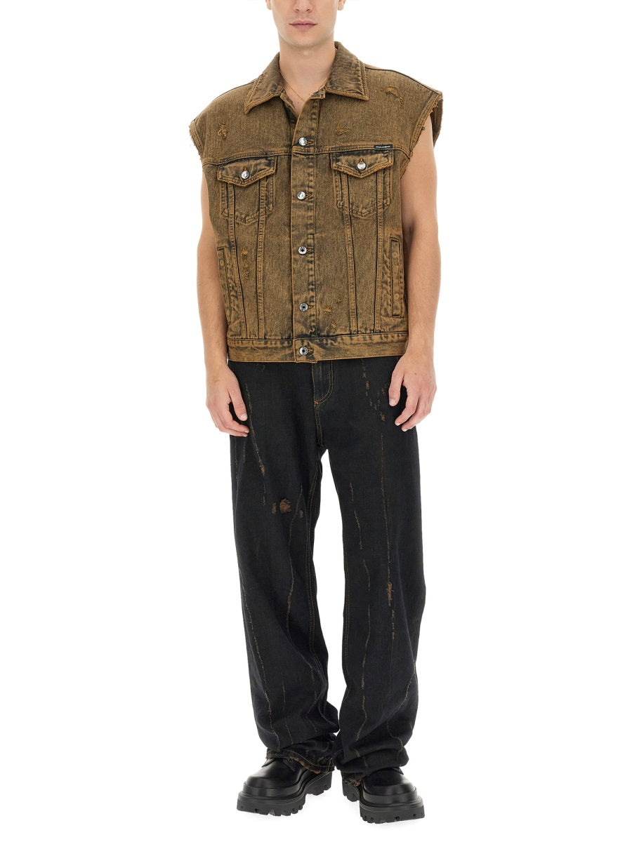 Dolce & Gabbana Men Denim Vest DOLCE & GABBANA