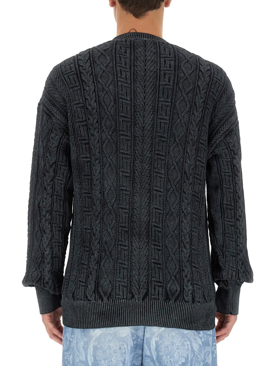 Versace Men Knit With Greek Braid Work VERSACE