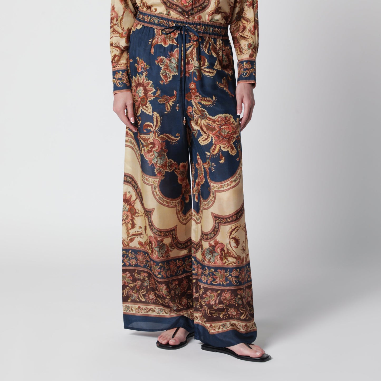 Zimmermann Aster Navy Jacobean Trousers Women ZIMMERMANN
