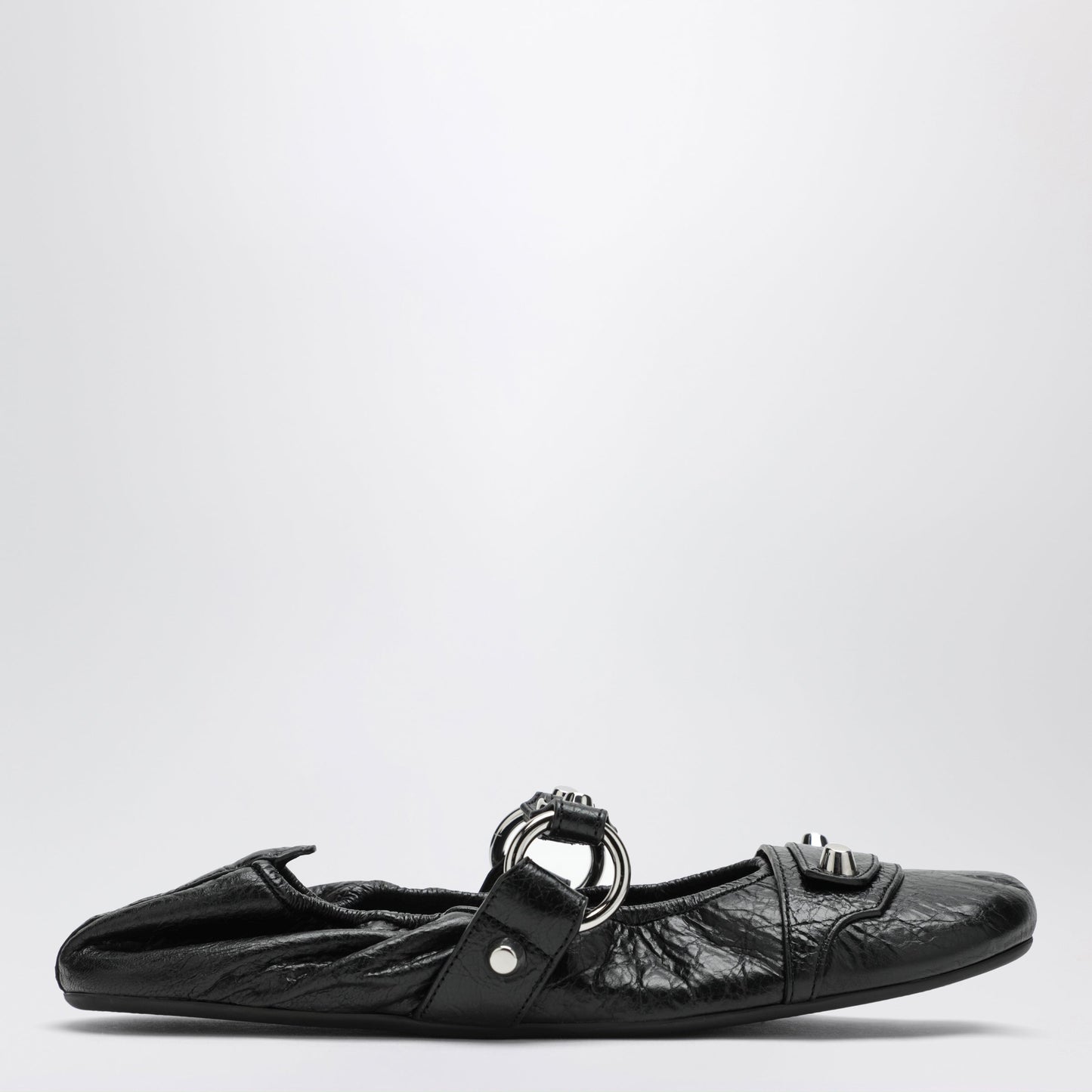 Balenciaga City Black Ballet Flats In Arena Lambskin Leather Women BALENCIAGA