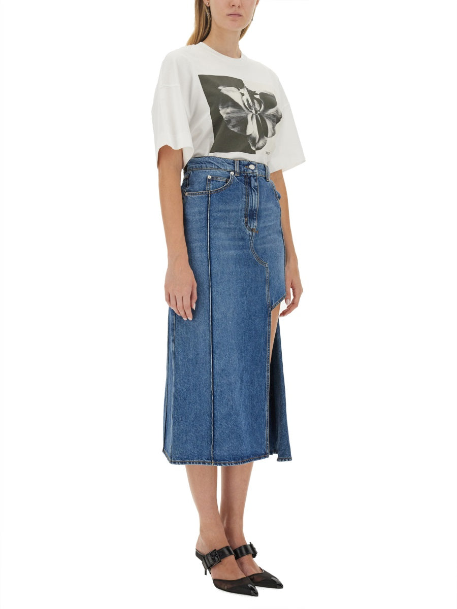 Alexander Mcqueen Women Photographic Orchid T-Shirt ALEXANDER MCQUEEN