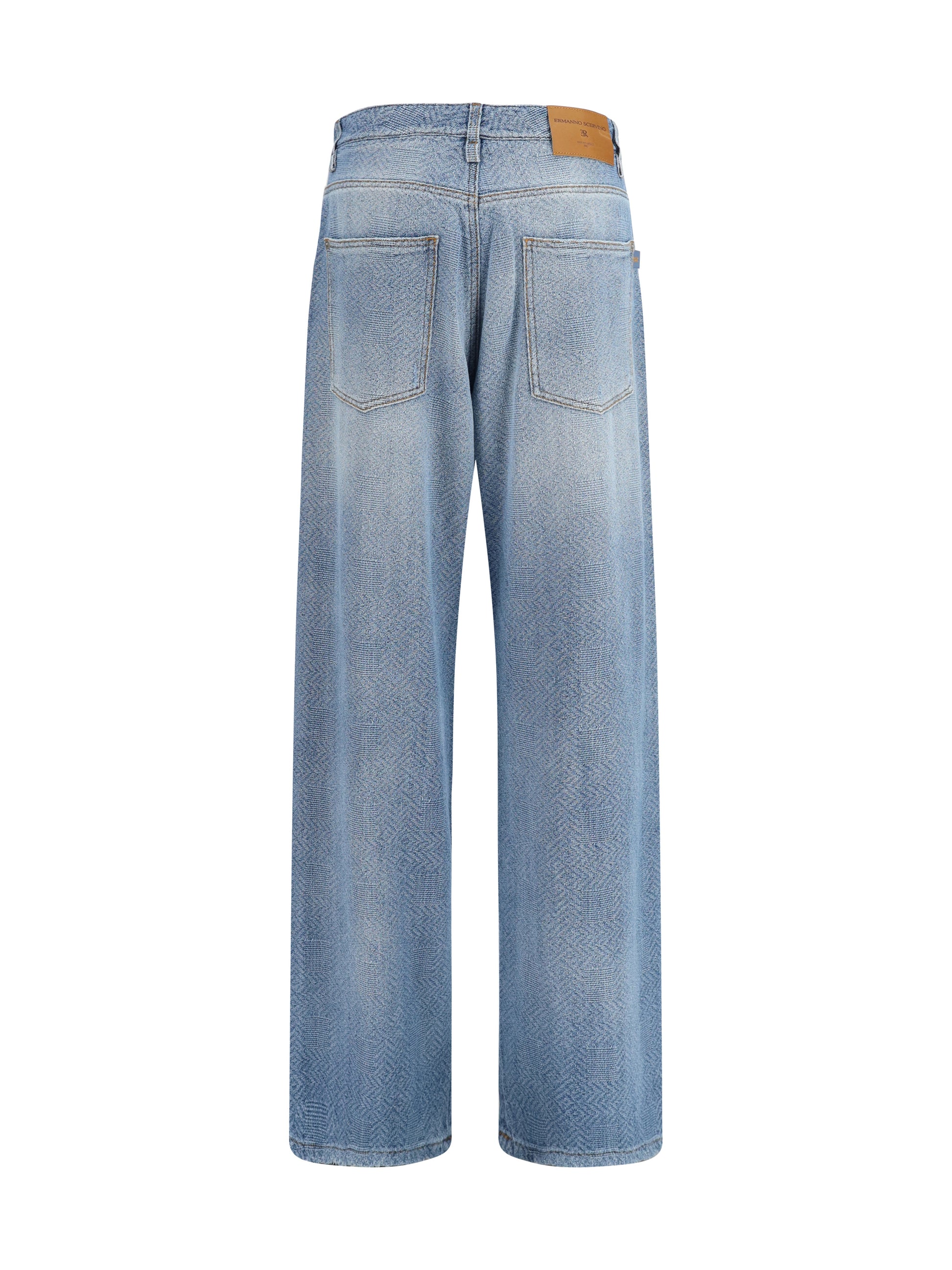Ermanno Scervino Women Baggy Jeans In Pure Cotton With Resca Pattern ERMANO SCERVINO