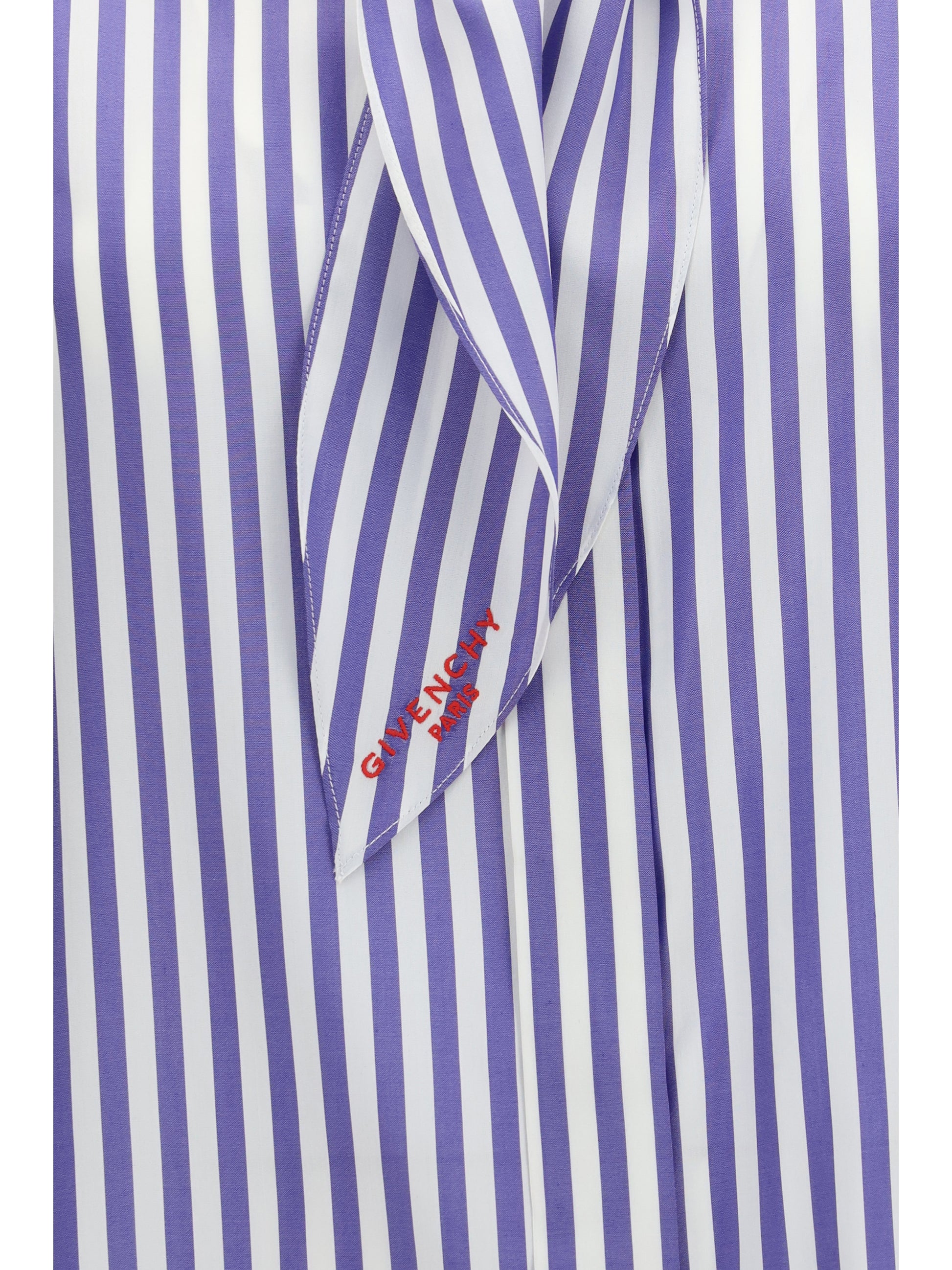 Givenchy Women Silk Striped Cocoon Shirt With Bow GIVENCHY