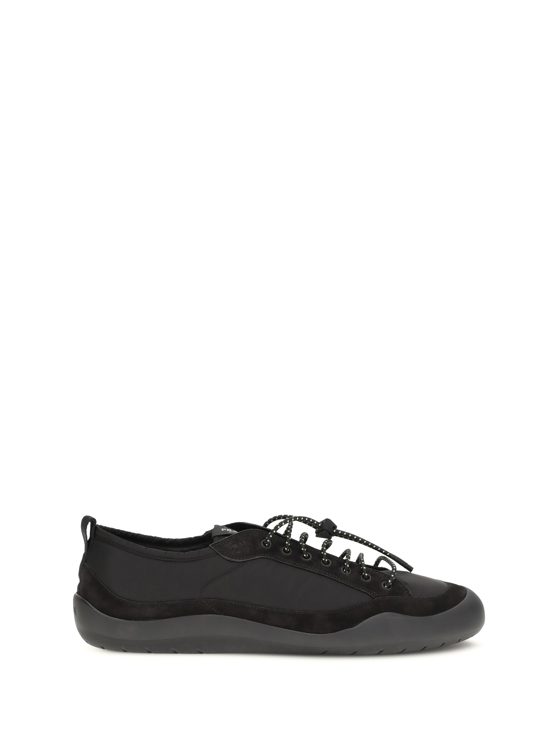 Prada Men Leather And Fabric Sneakers PRADA