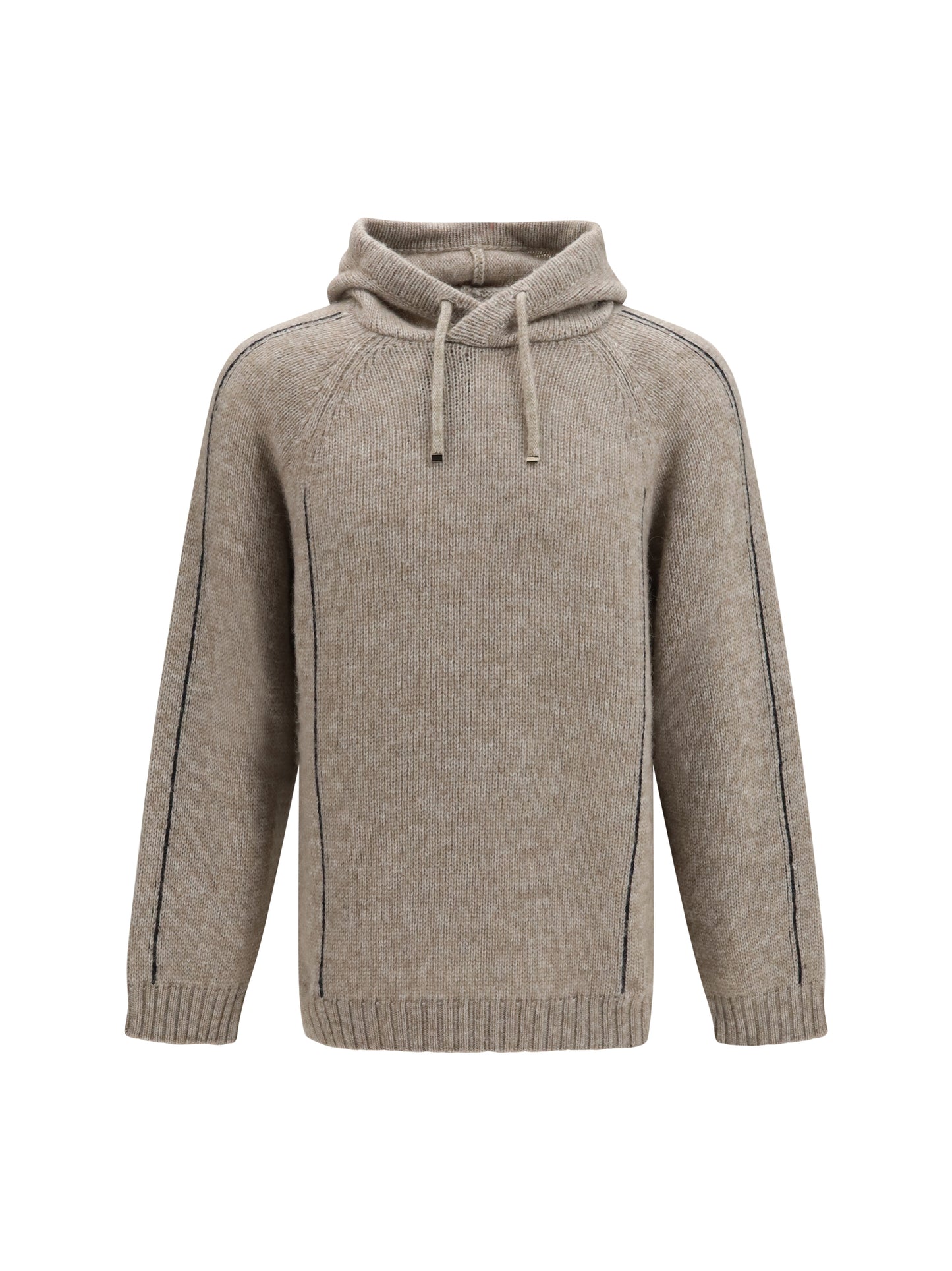 Giorgio Armani Men Alpaca-Knit Hooded Sweatshirt With Contrasting Trims GIORGIO ARMANI