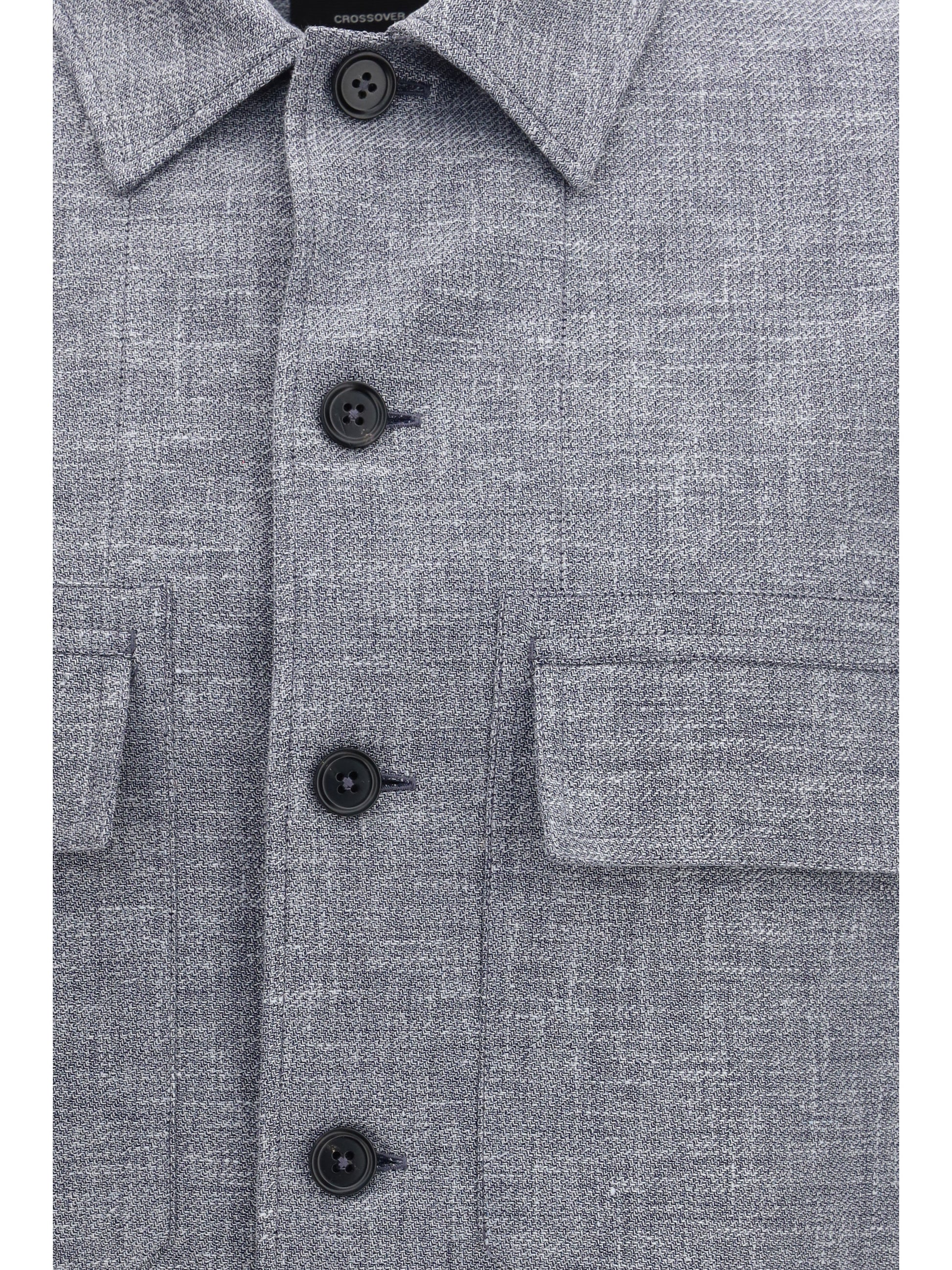 Zegna Men Crossover Shirt Jacket In Linen Wool And Silk ZEGNA