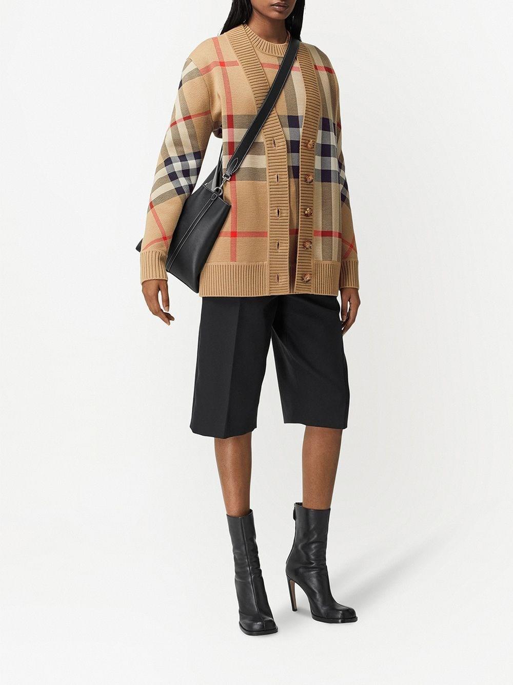 Burberry Women Check Wool Blend Cardigan BURBERRY