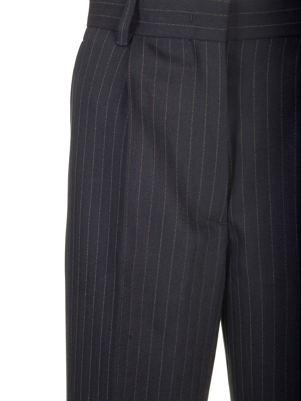 Miu Miu Women Blue Pinstriped Trousers MIU MIU