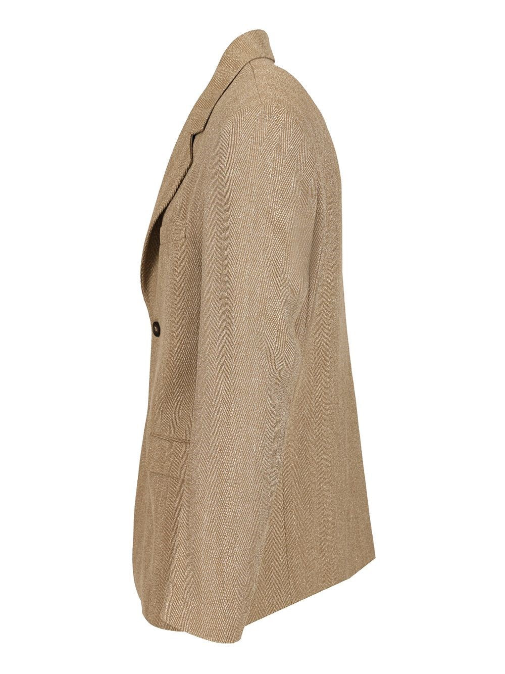 Golden Goose Men Single-Breasted Chevron Linen Blend Blazer GOLDEN GOOSE
