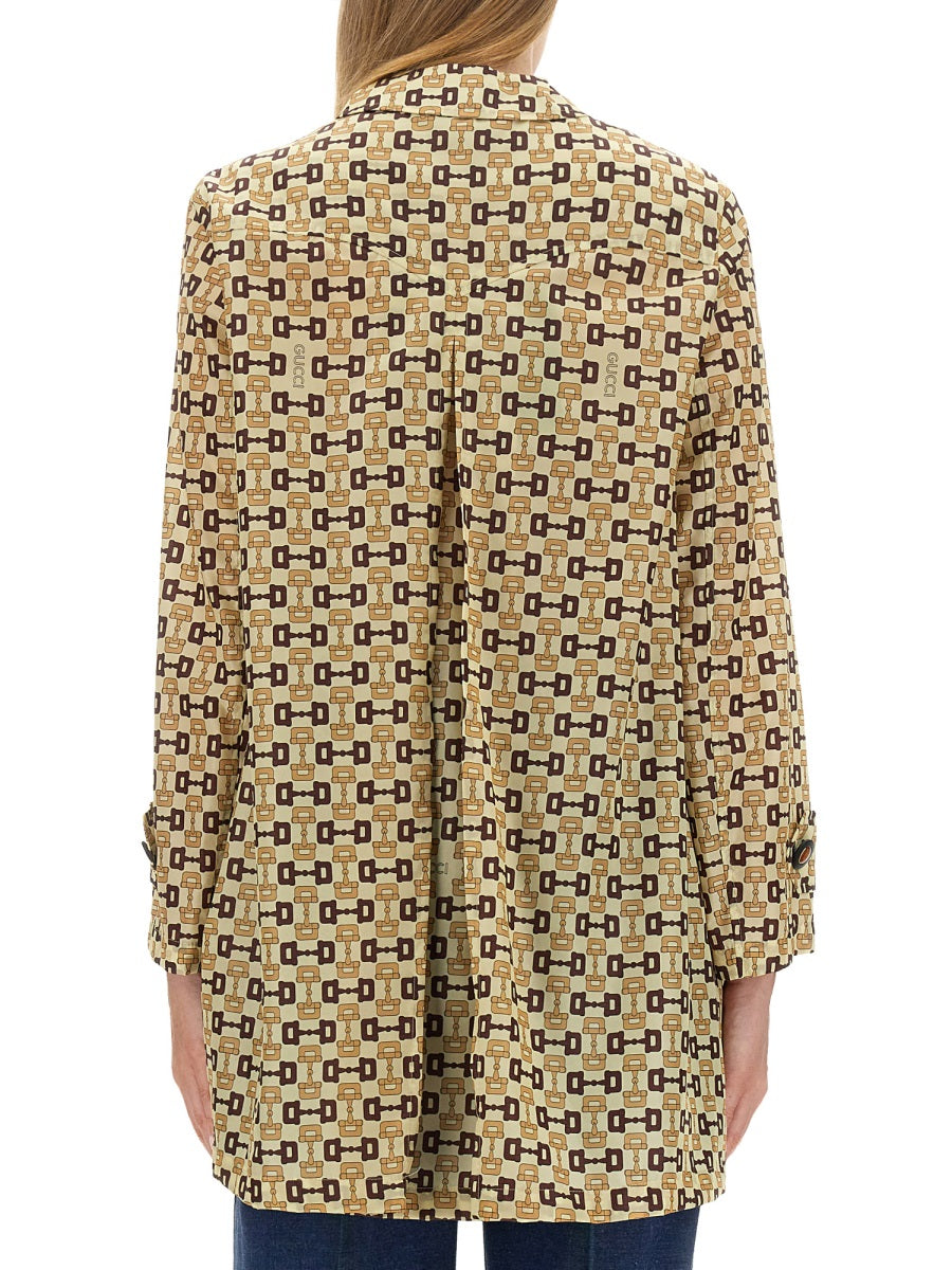 Gucci Women Gucci Horsebit Print Coat GUCCI