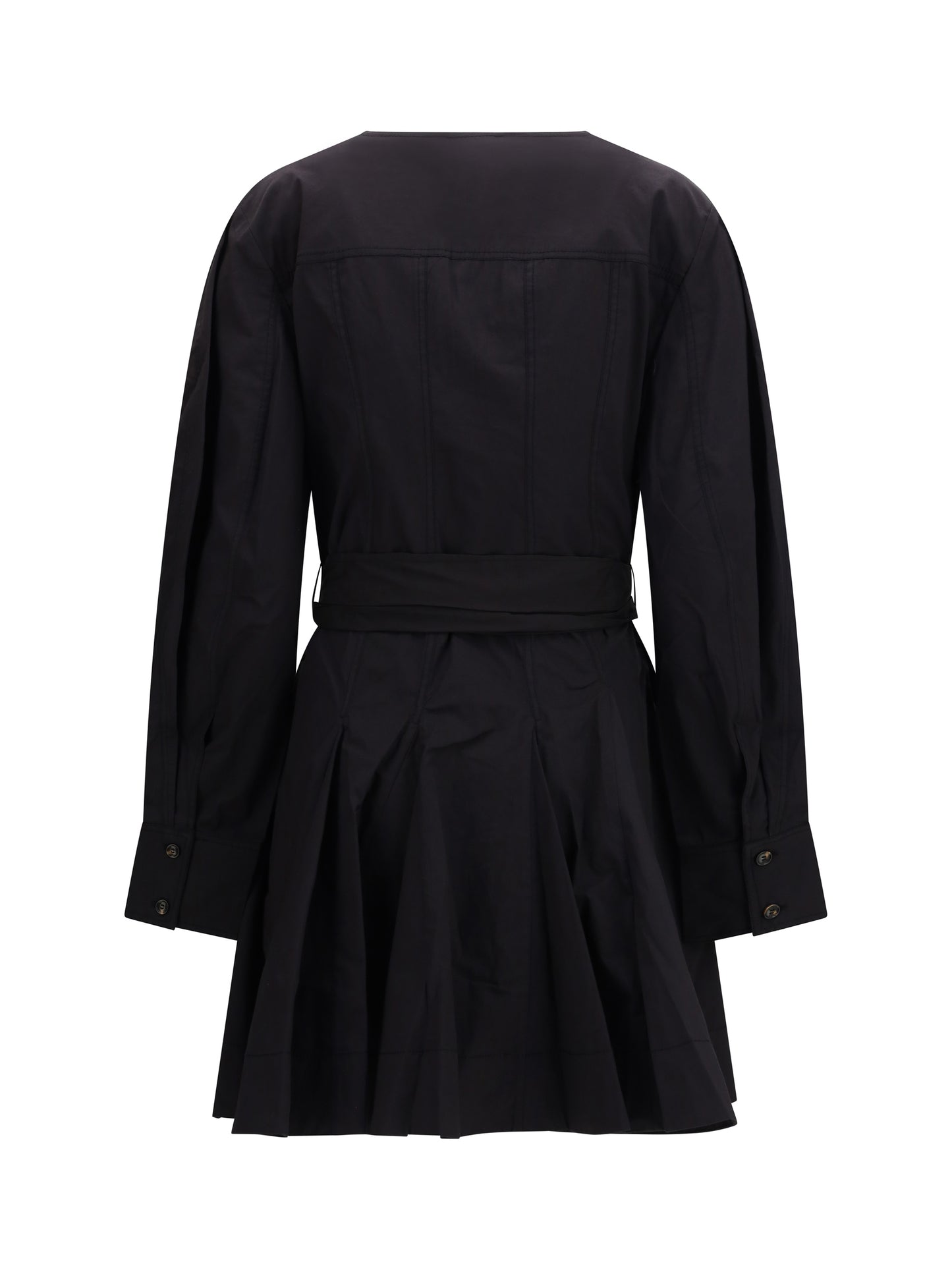 Ganni Women Short Shirt Dress With Belt GANNI