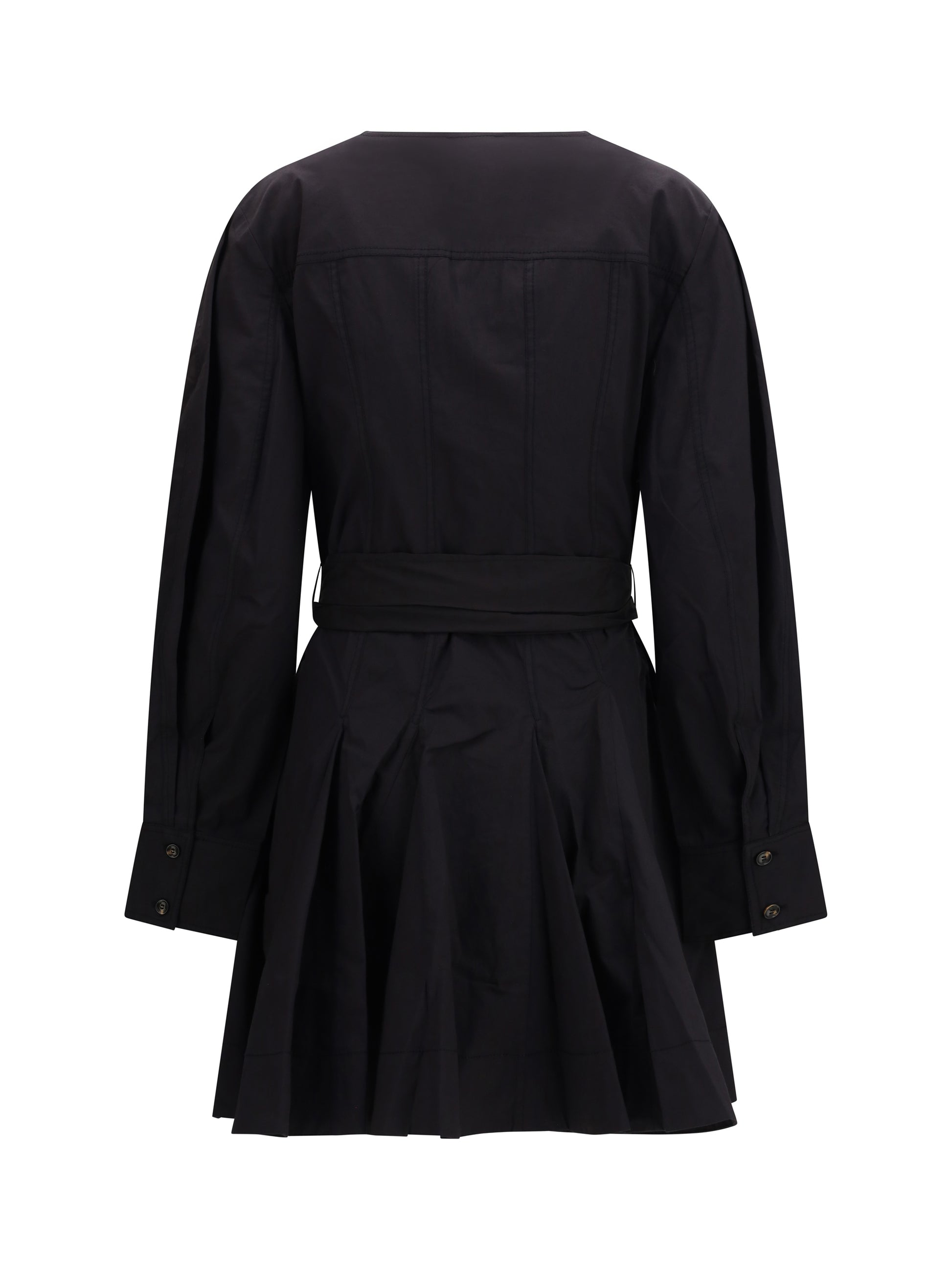 Ganni Women Short Shirt Dress With Belt GANNI