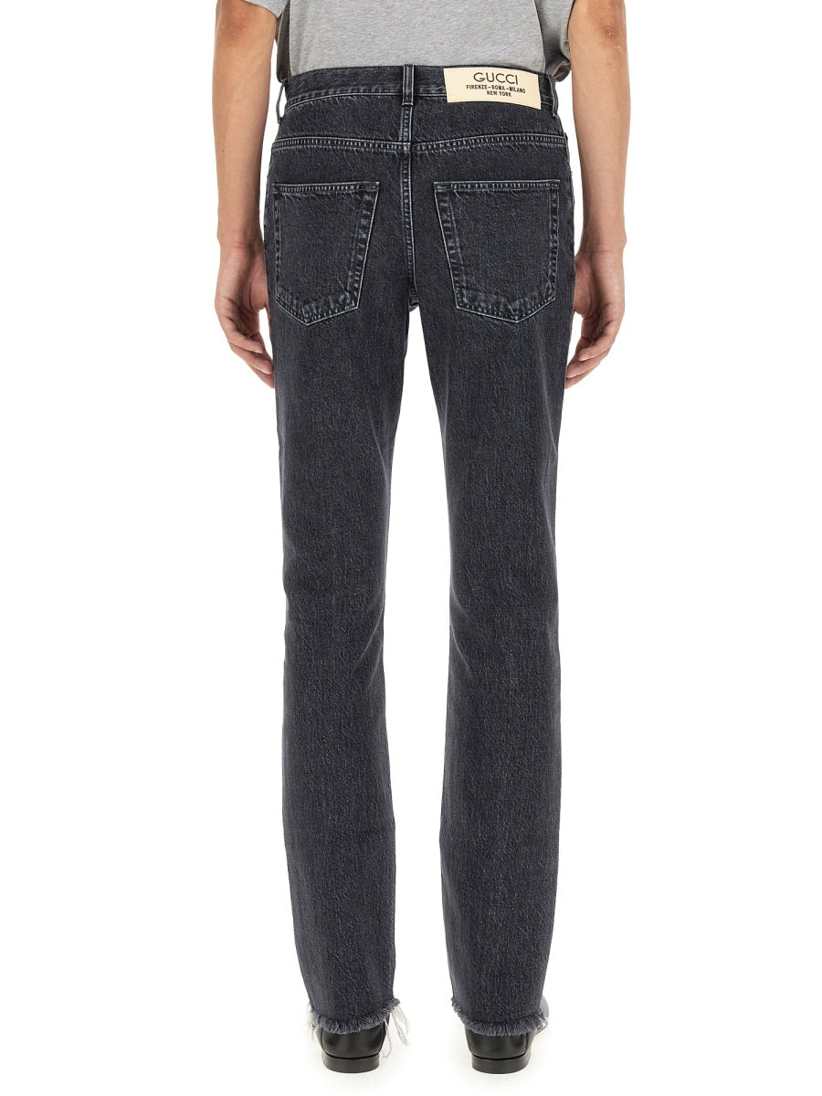Gucci Men Denim Pants With Label GUCCI