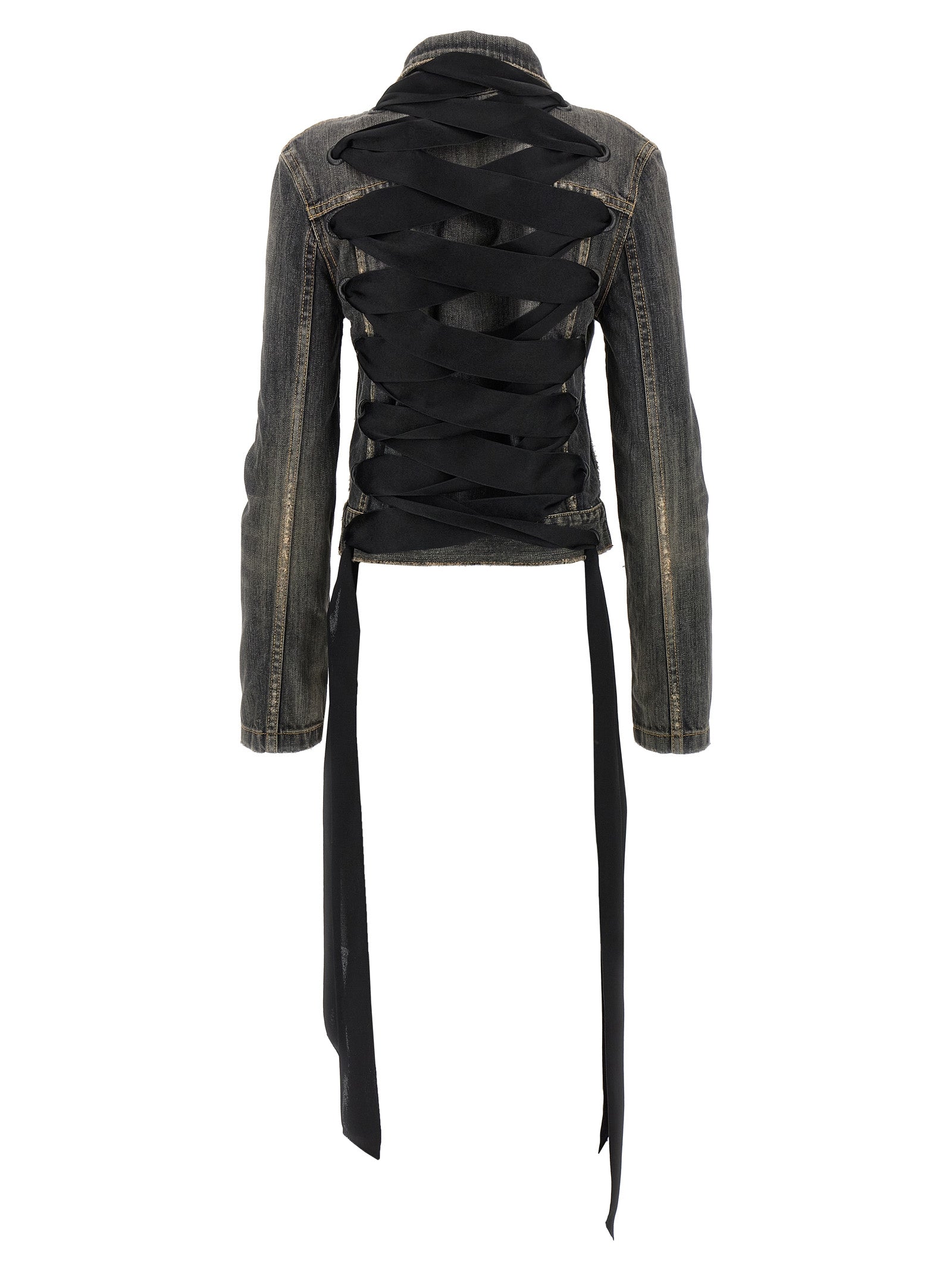 Balenciaga Women 'Lace Up' Denim Jacket BALENCIAGA