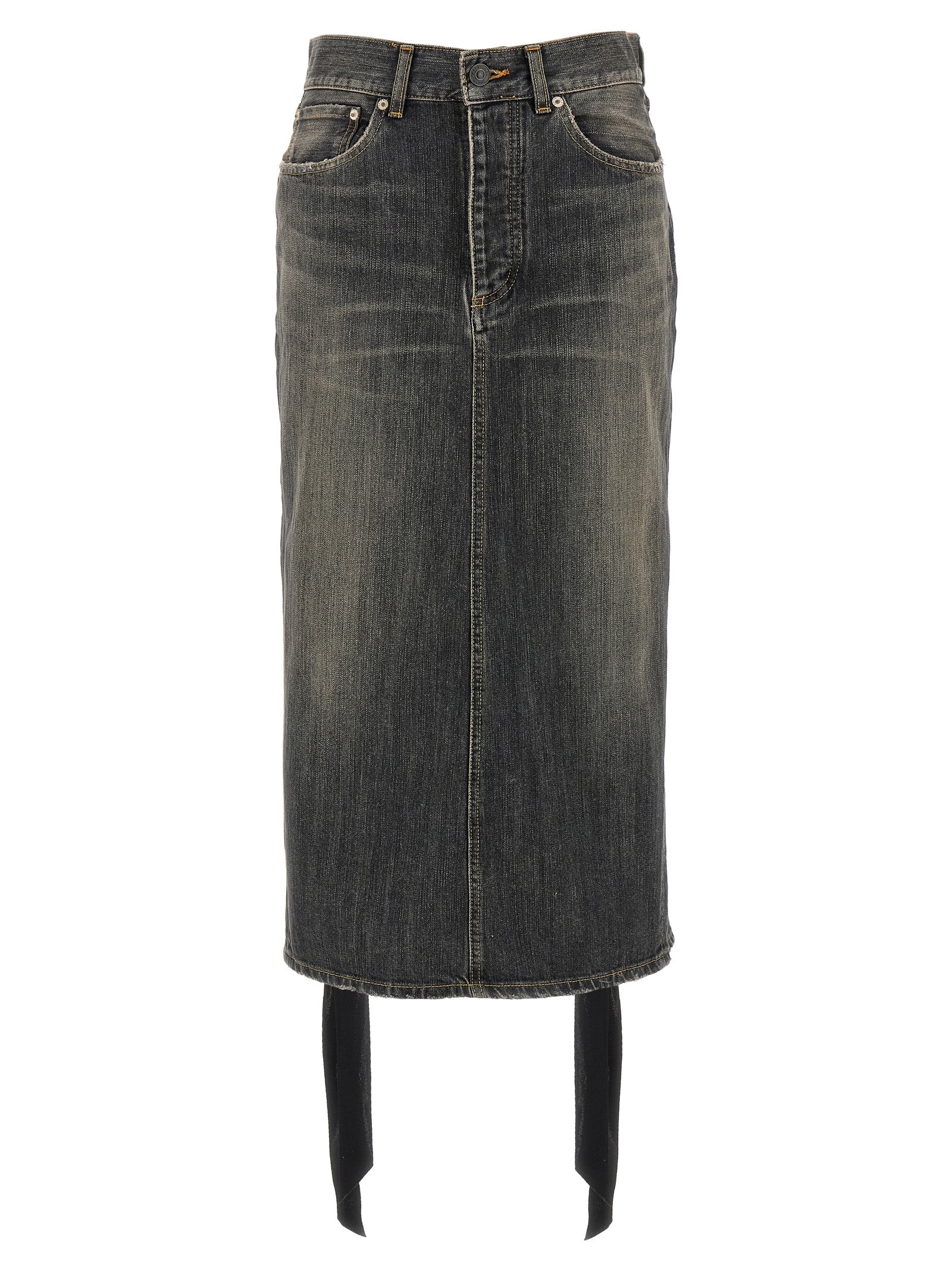 Balenciaga Women 'Lace Up' Denim Skirt BALENCIAGA