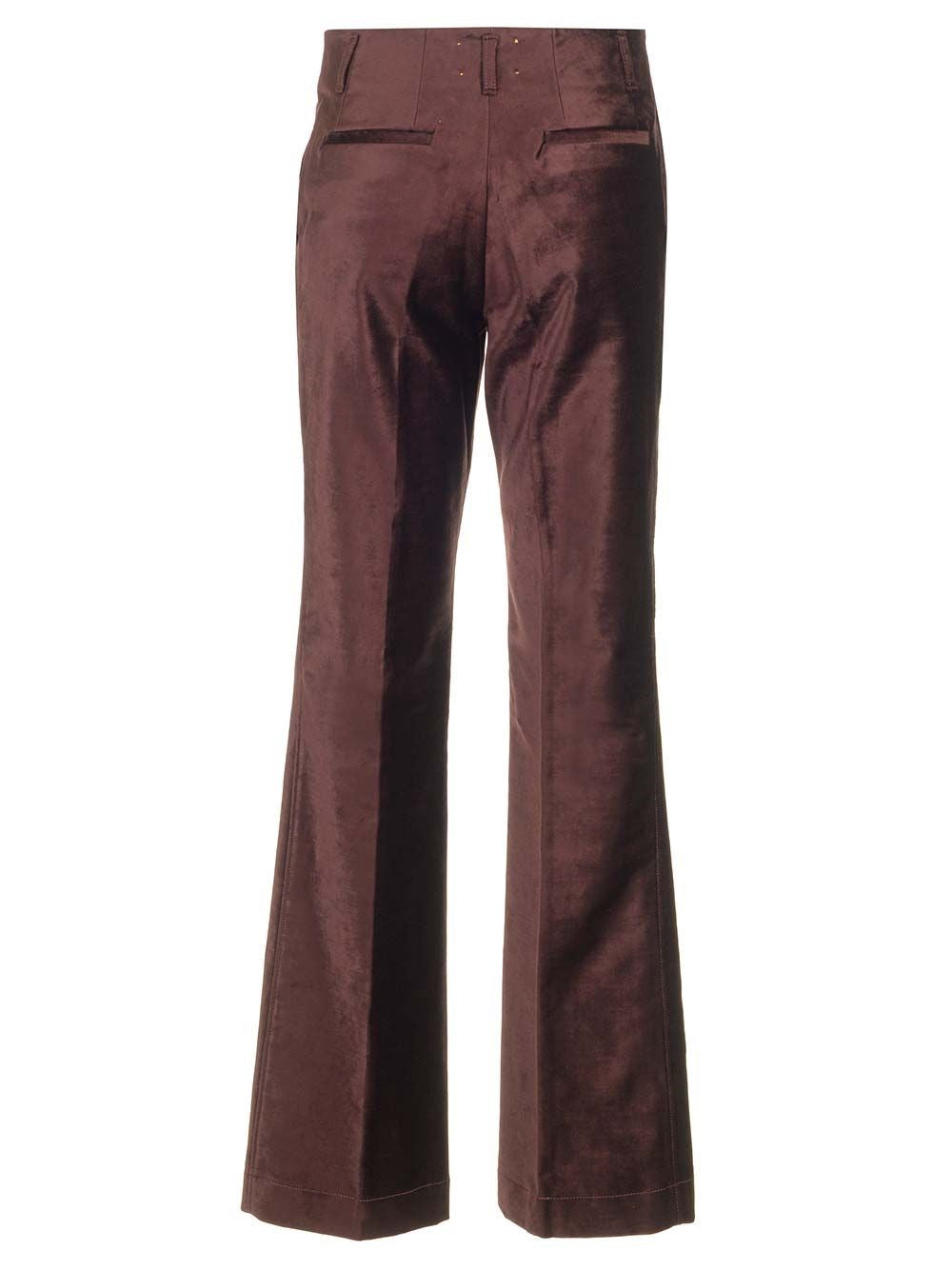 Forte_Forte Women Cotton Viscose Stretch Velvet Trumpet Shaped Pants FORTE FORTE