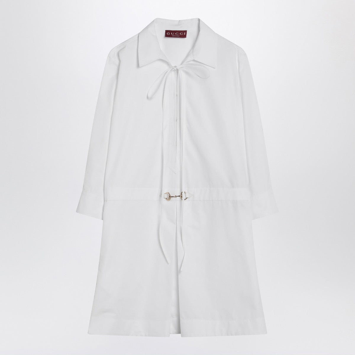 Gucci White Shirtdress In Cotton Poplin Women GUCCI