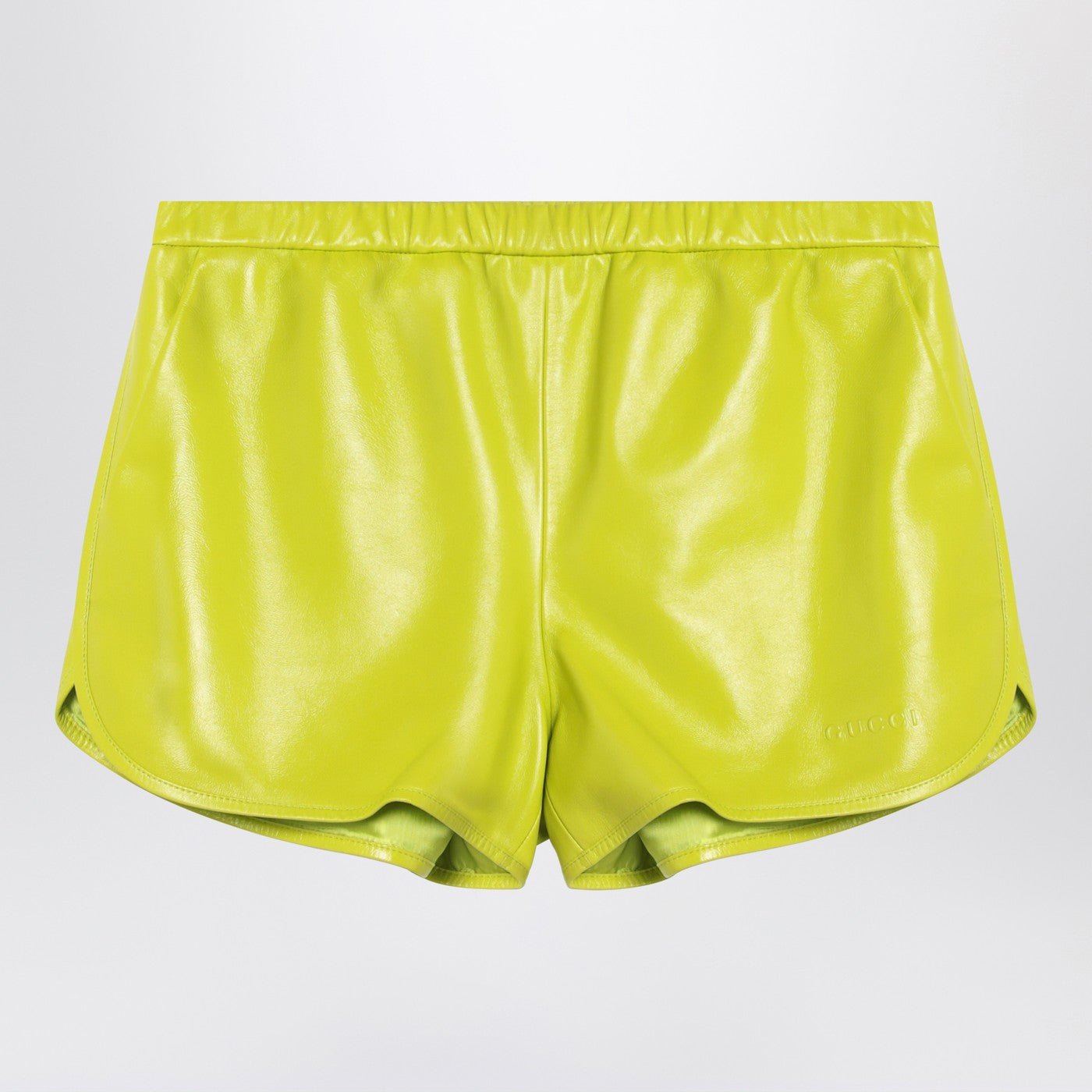 Gucci Lime Green Shorts In Leather Women GUCCI
