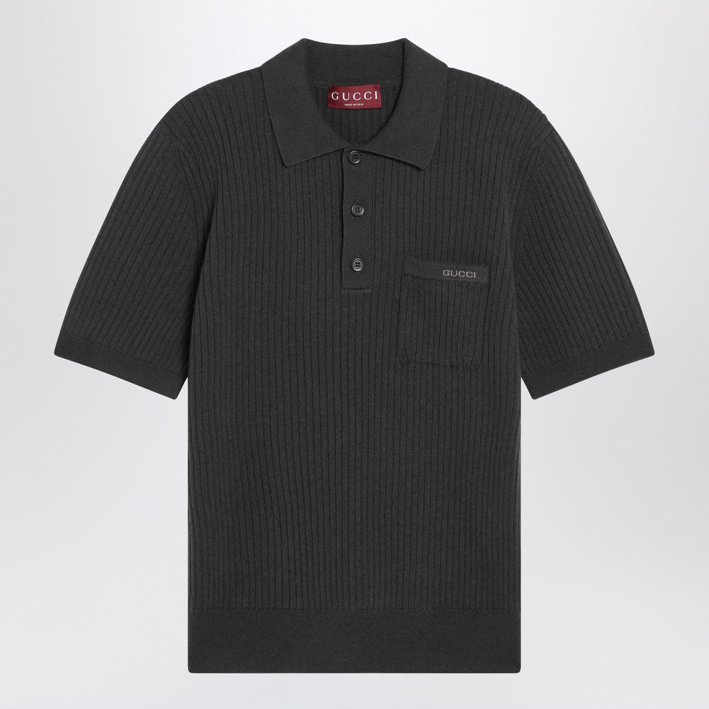 Gucci Military Green Wool And Cashmere Polo Men GUCCI