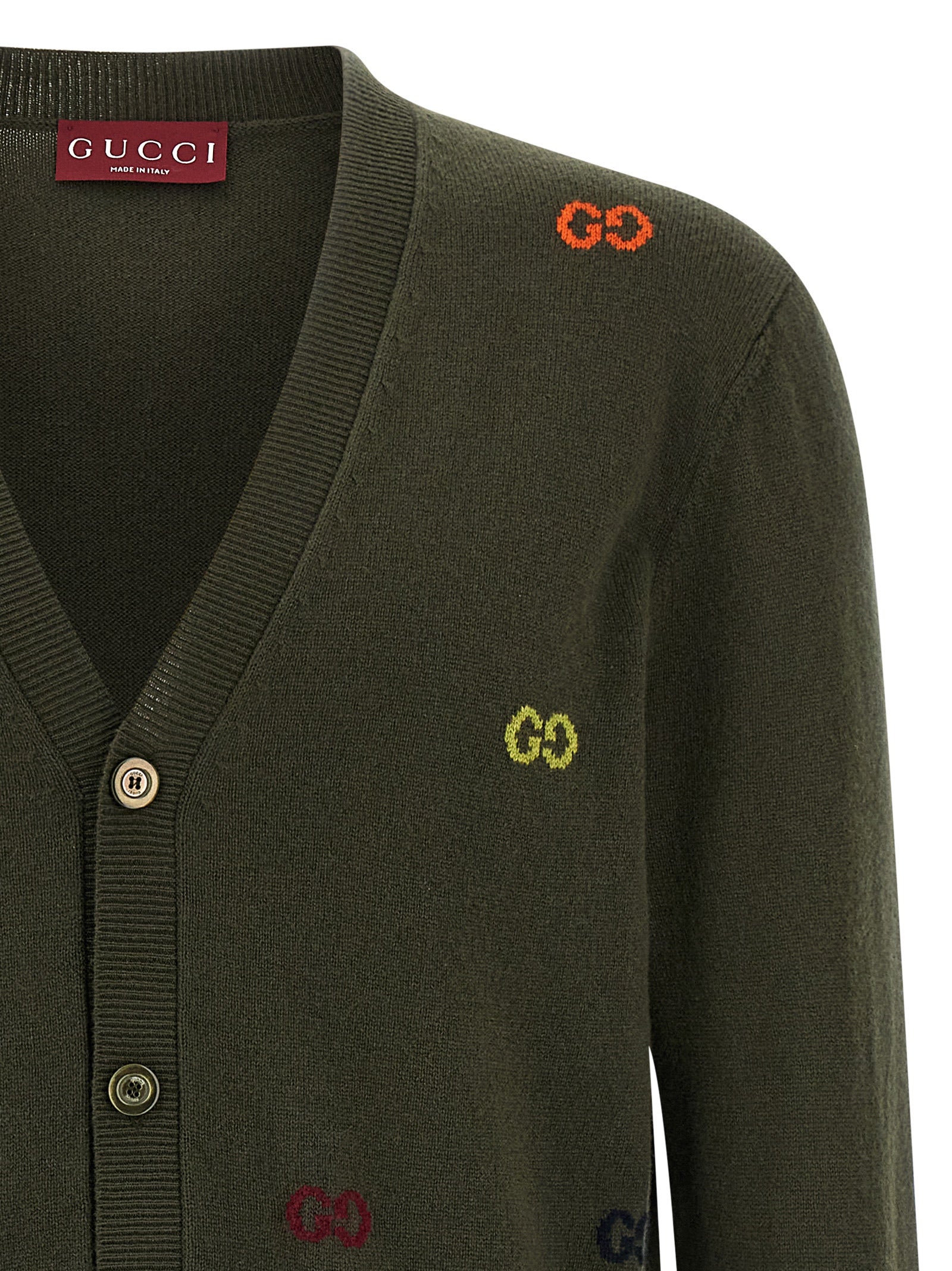 Gucci Men Gg Intarsia Cardigan GUCCI